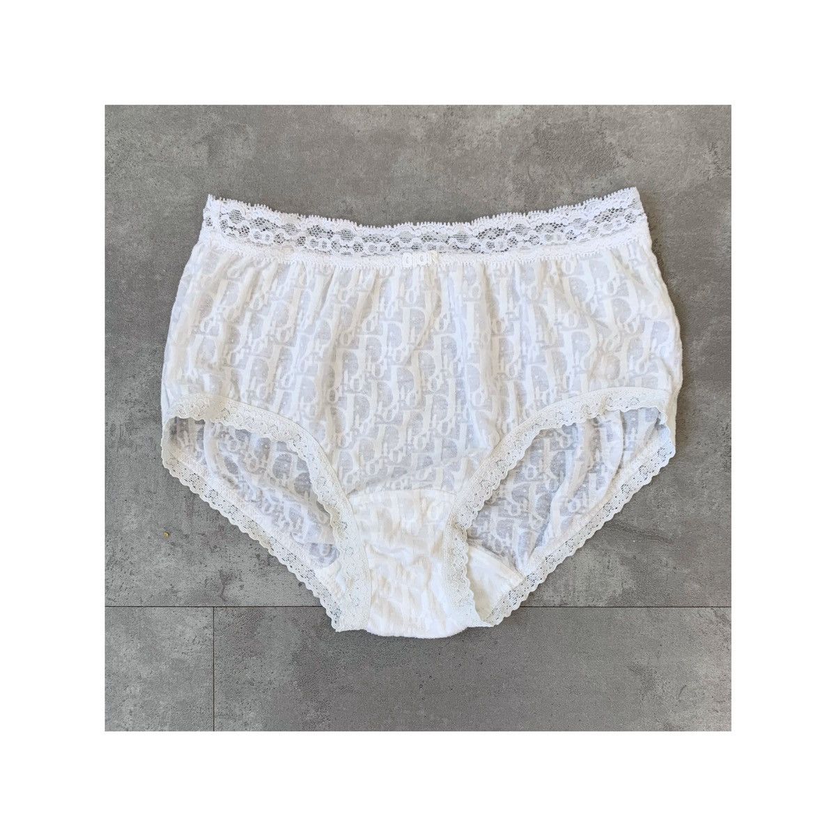 Dior 🔴 Dior Underwear CD Monogram Logo White Vintage Bikini Size ONE SIZE - 1 Thumbnail