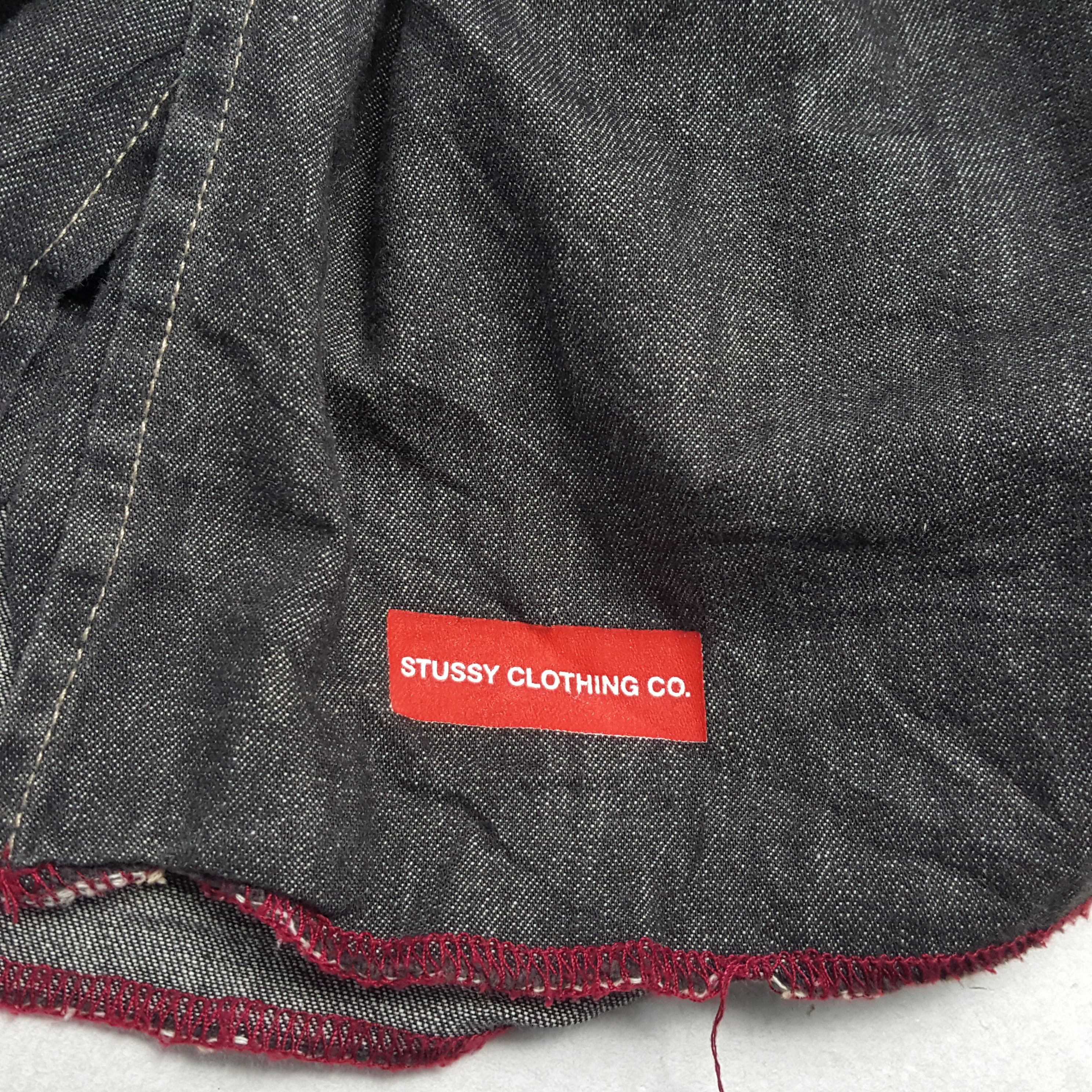 Stussy × Vintage Vintage STUSSY Streetwear Logo Style Black Denim Shirts Size US XL / EU 56 / 4 - 7 Thumbnail