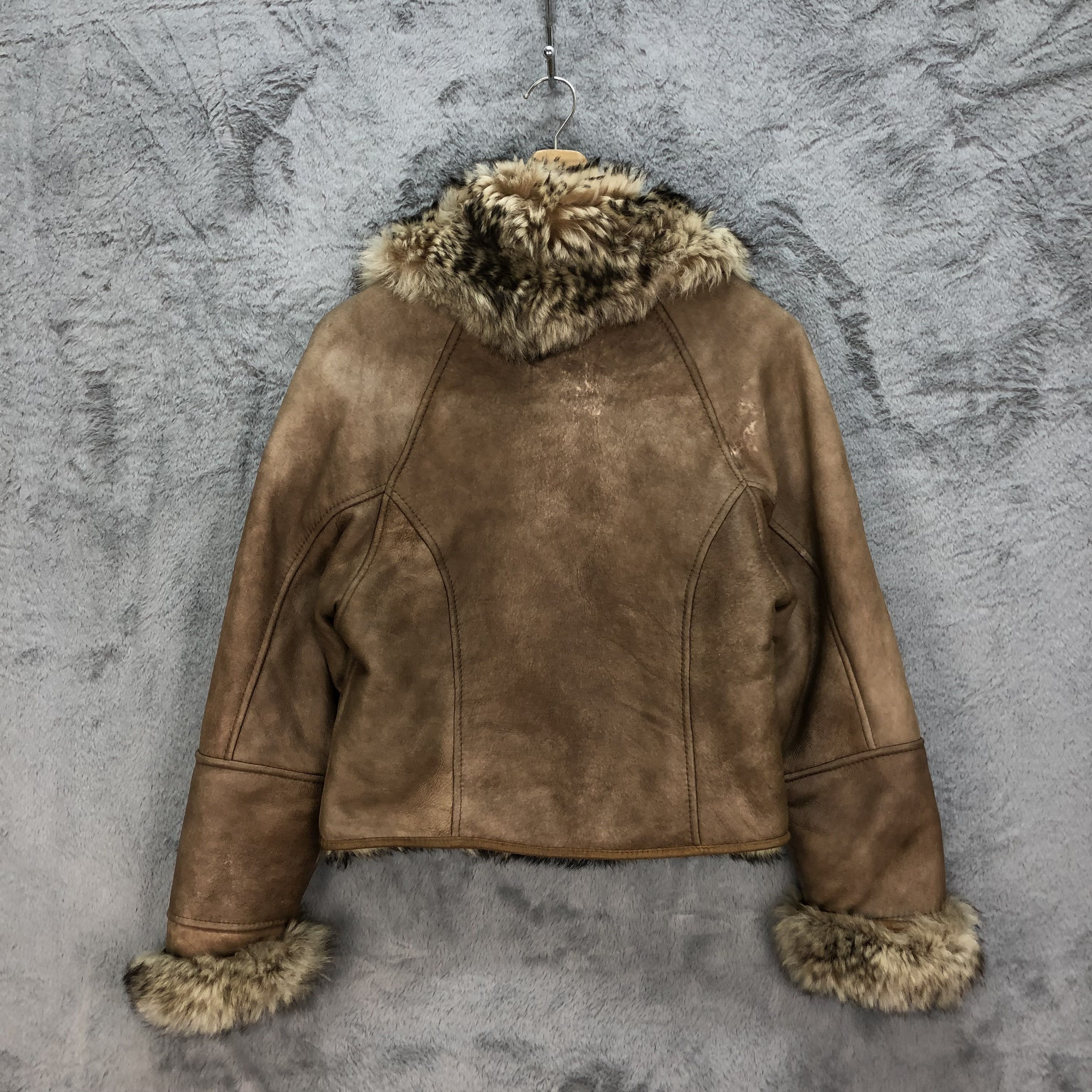 Vintage 90's Sheepskin Fur Suede Leather Jacket #5344-185 Size XS / US 0-2 / IT 36-38 - 11 Thumbnail