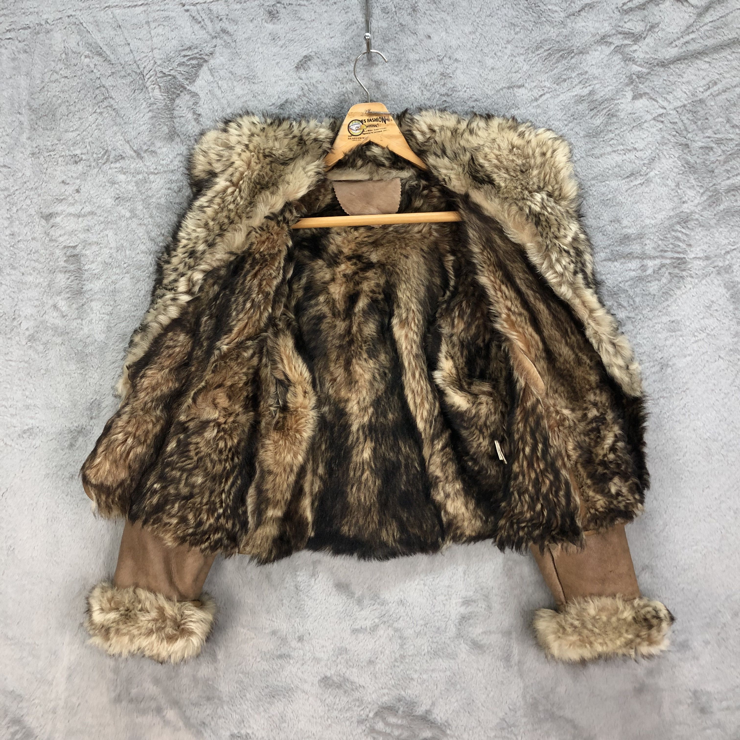 Vintage 90's Sheepskin Fur Suede Leather Jacket #5344-185 Size XS / US 0-2 / IT 36-38 - 6 Thumbnail