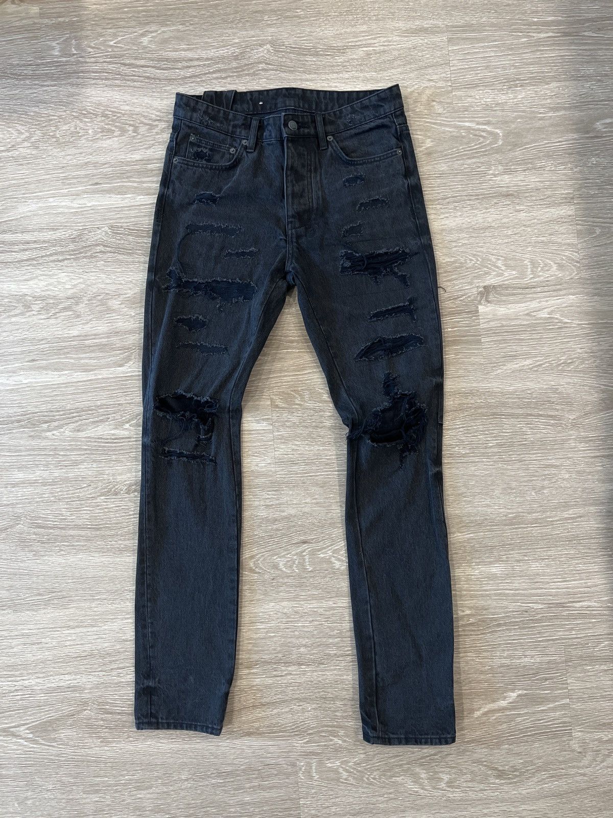 Designer × Ksubi Ksubi Black Distressed Jeans Size US 29 - 1 Thumbnail