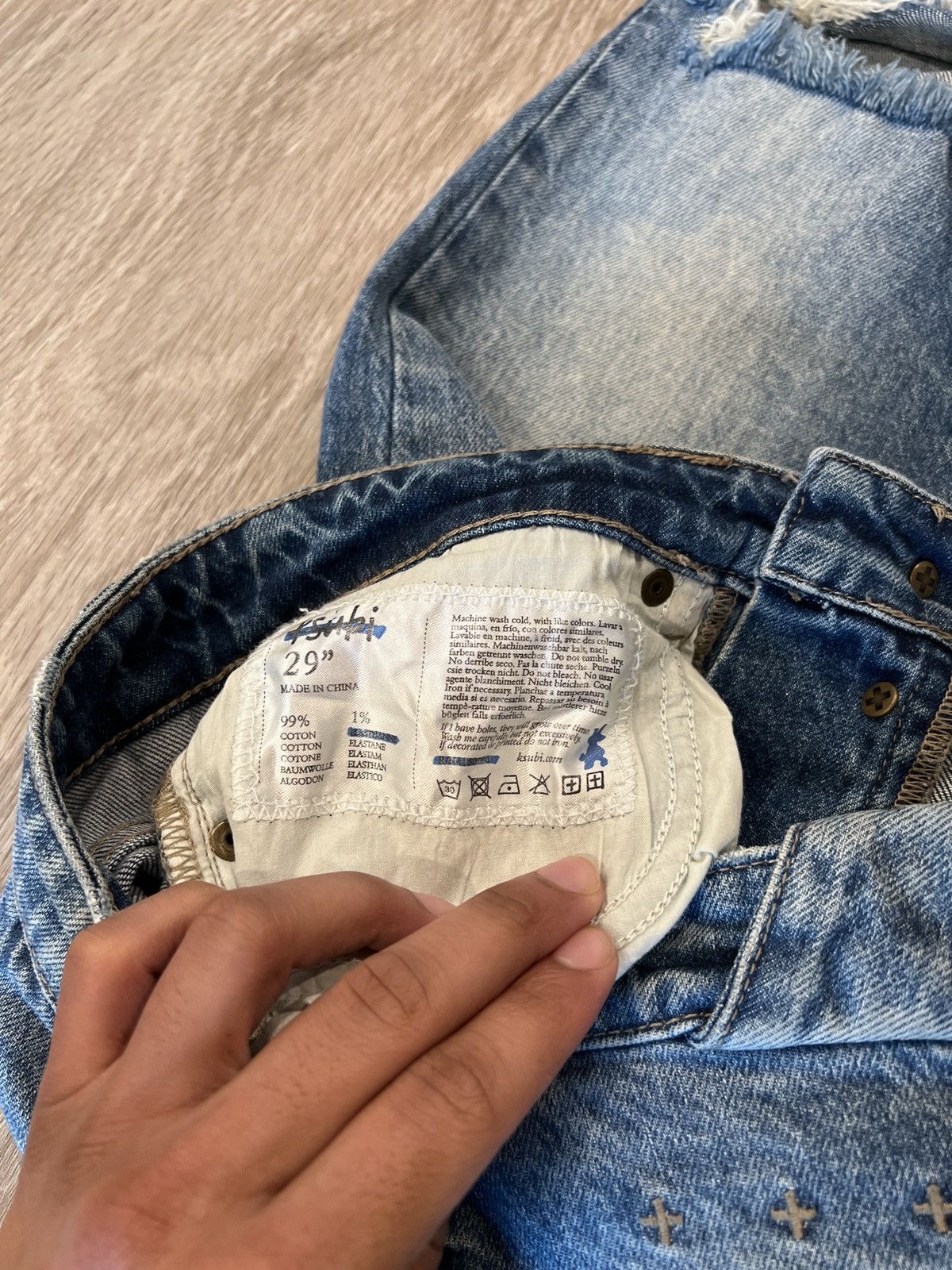 Designer × Ksubi Blue Distressed Ksubi Jeans Size US 29 - 4 Thumbnail