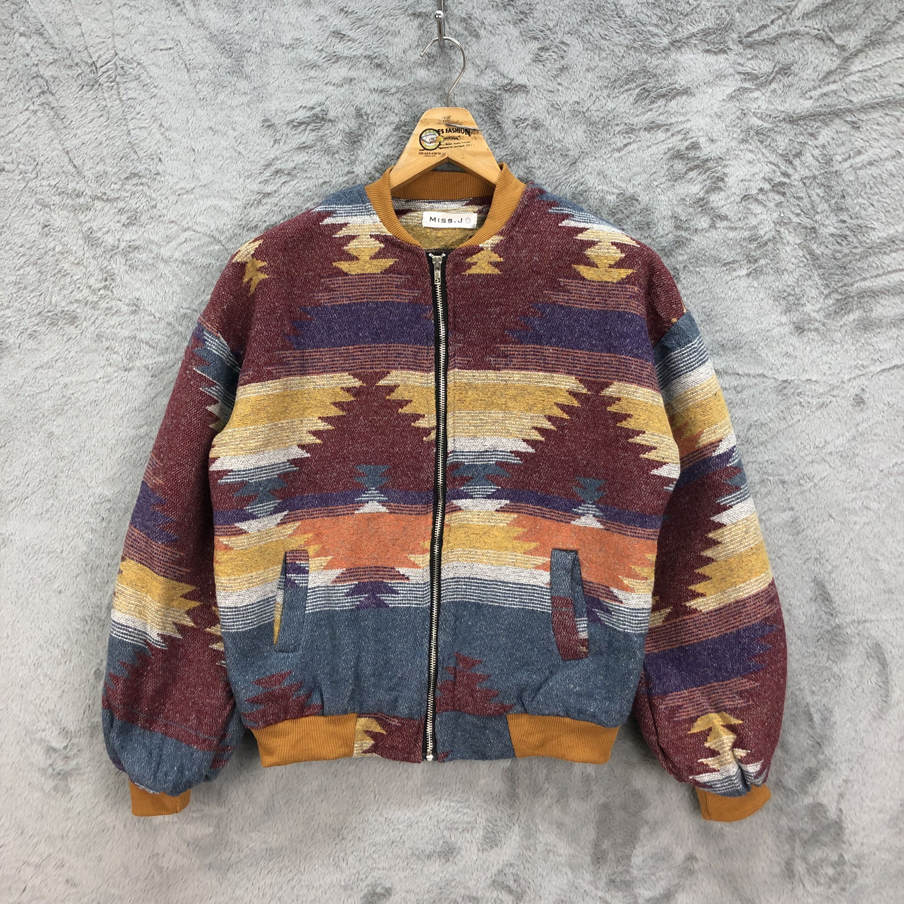 Japanese Brand MISS J Smile Navajo Bomber Jacket #4955-29 Size M / US 6-8 / IT 42-44 - 1 Thumbnail