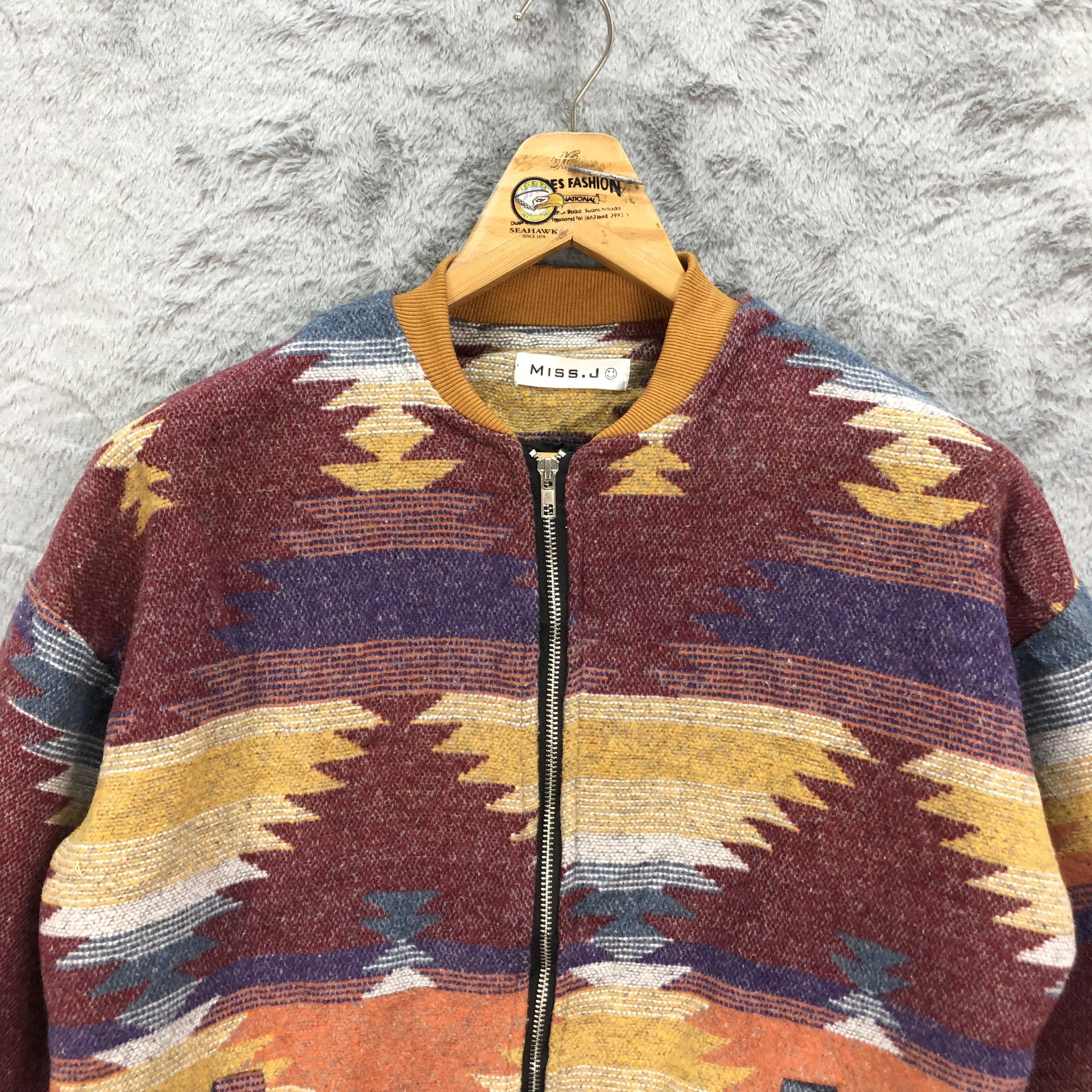 Japanese Brand MISS J Smile Navajo Bomber Jacket #4955-29 Size M / US 6-8 / IT 42-44 - 2 Thumbnail