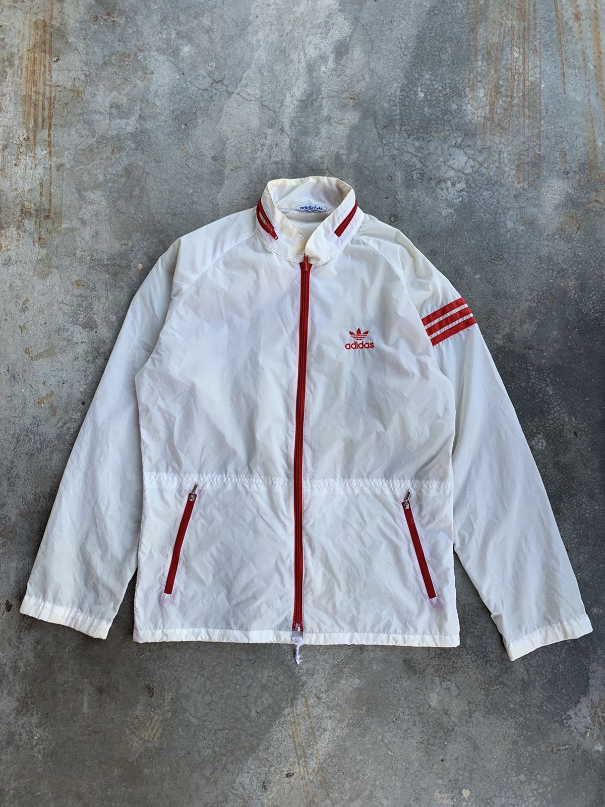 Adidas Vintage 80s Adidas Trefoil Windbreaker Light Jacket Size US M / EU 48-50 / 2 - 1 Thumbnail