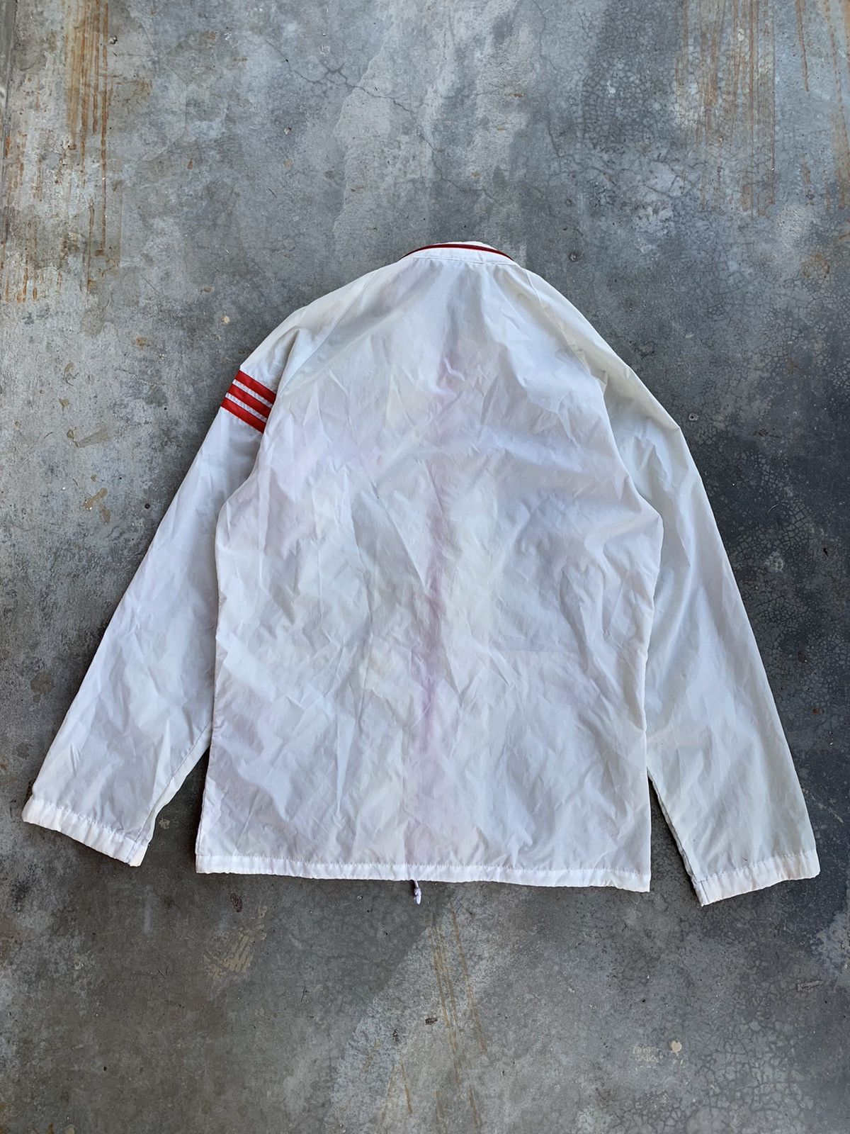 Adidas Vintage 80s Adidas Trefoil Windbreaker Light Jacket Size US M / EU 48-50 / 2 - 2 Thumbnail