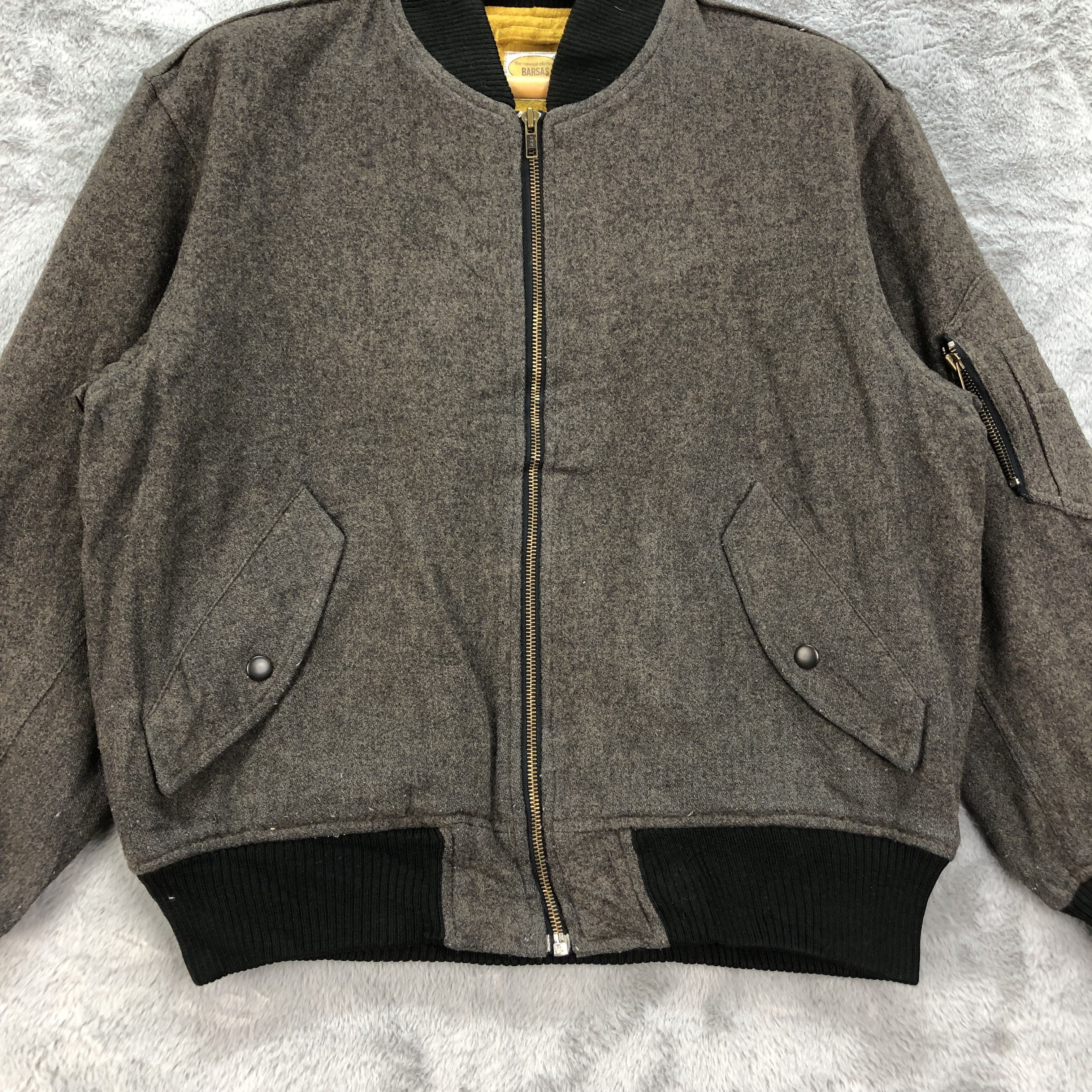 Vintage Vintage 90's BARSAS Wool Bomber Jacket #4804-171 Size US M / EU 48-50 / 2 - 3 Thumbnail