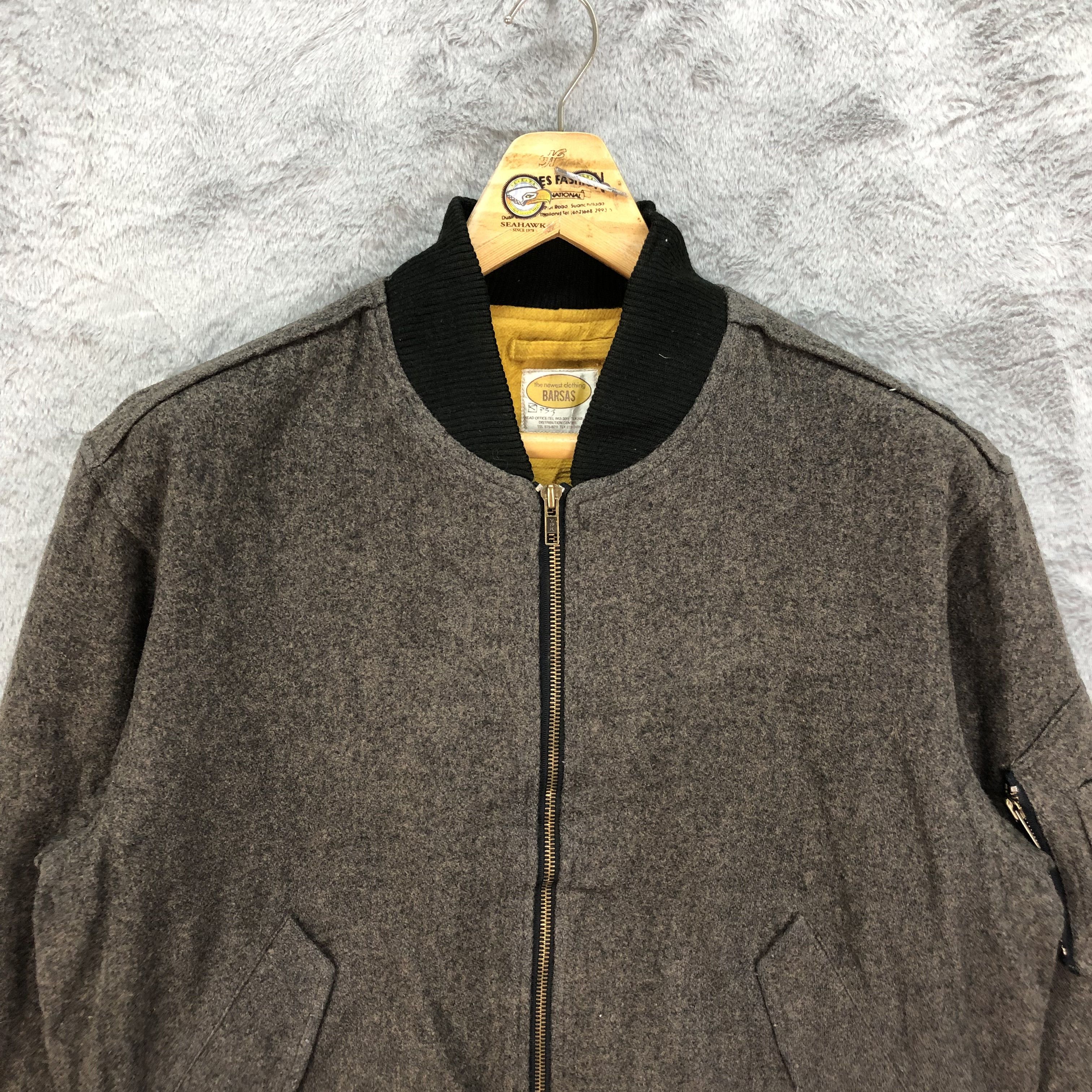 Vintage Vintage 90's BARSAS Wool Bomber Jacket #4804-171 Size US M / EU 48-50 / 2 - 2 Thumbnail