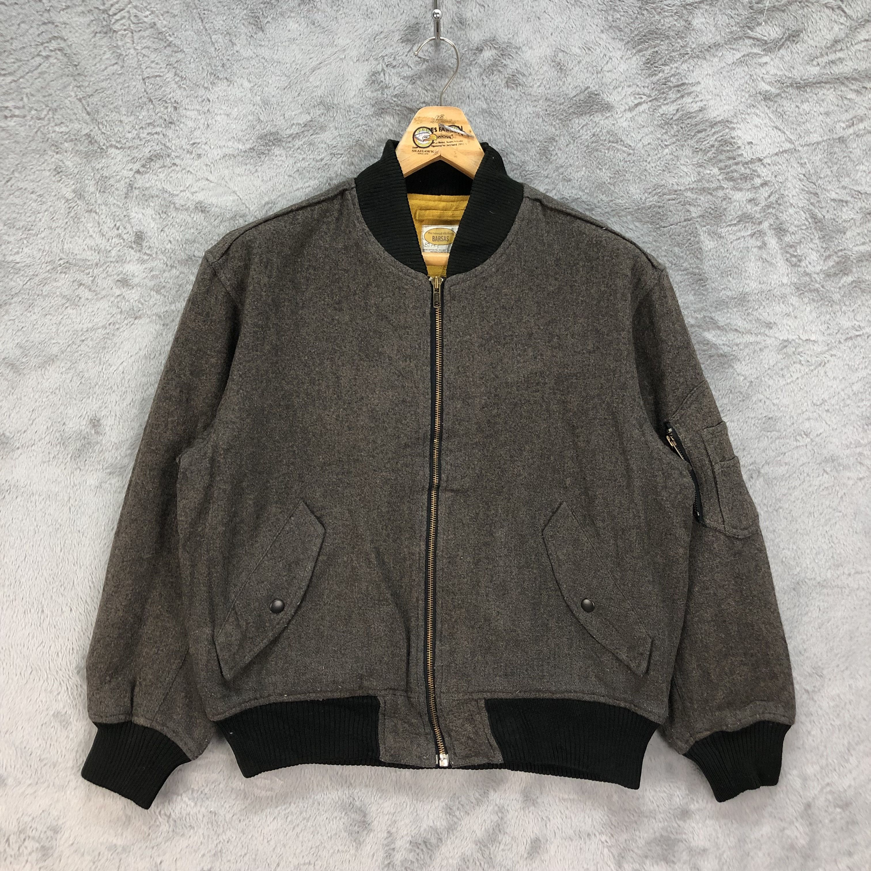 Vintage Vintage 90's BARSAS Wool Bomber Jacket #4804-171 Size US M / EU 48-50 / 2 - 1 Thumbnail