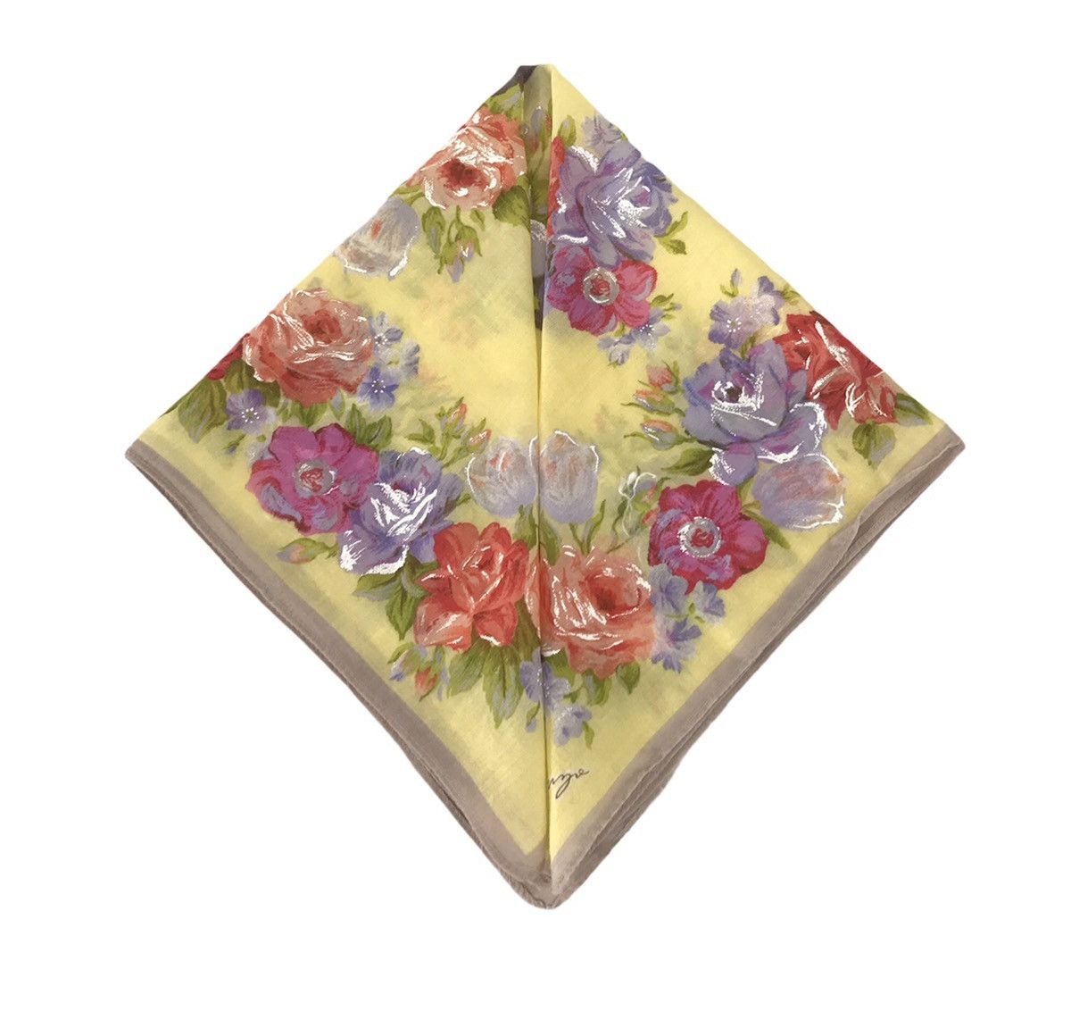 Designer × Kenzo × Vintage Vintage Kenzo Handkerchief Pocket Square Ovp All Over Rose Size ONE SIZE - 1 Thumbnail