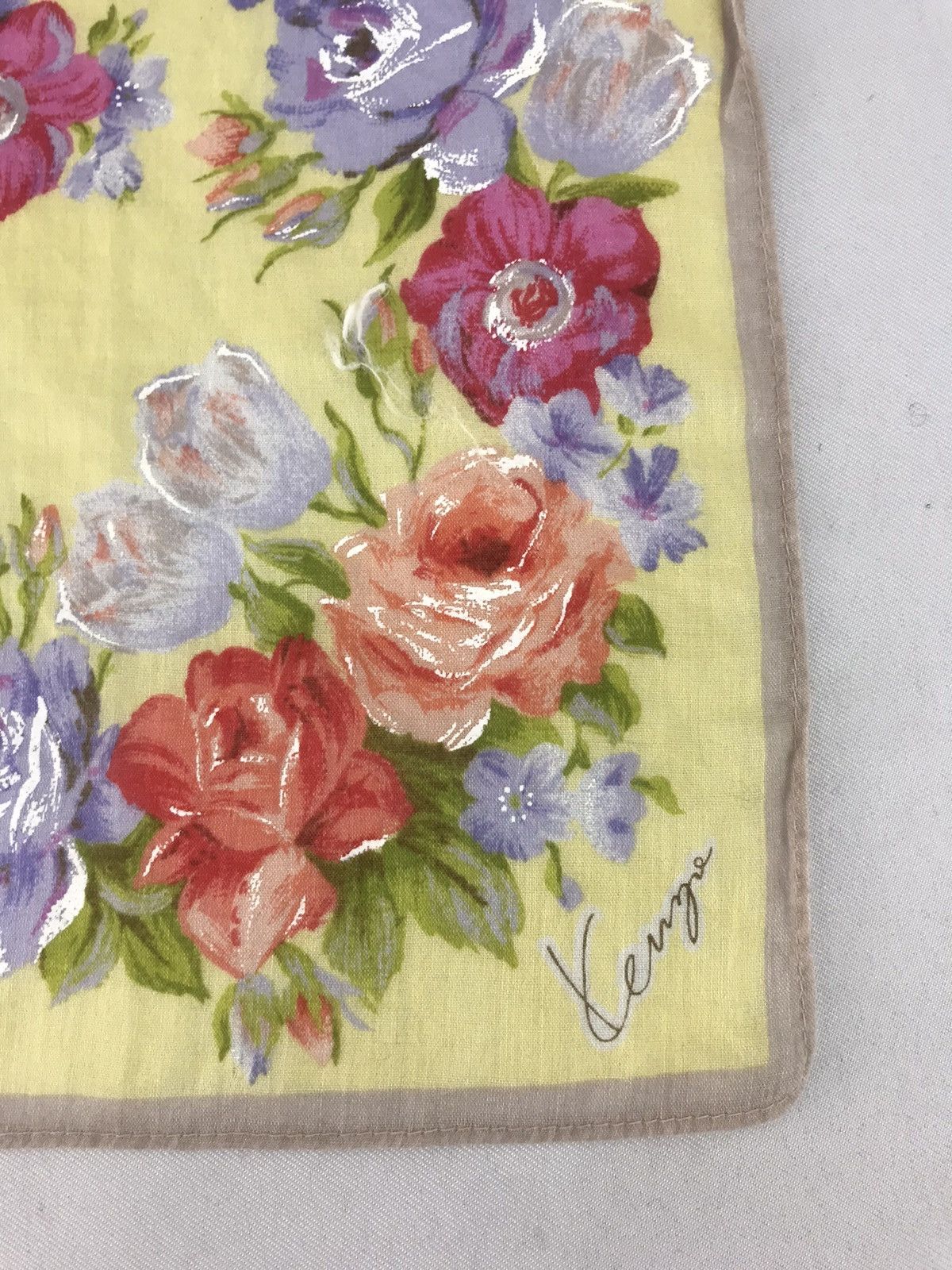 Designer × Kenzo × Vintage Vintage Kenzo Handkerchief Pocket Square Ovp All Over Rose Size ONE SIZE - 3 Thumbnail