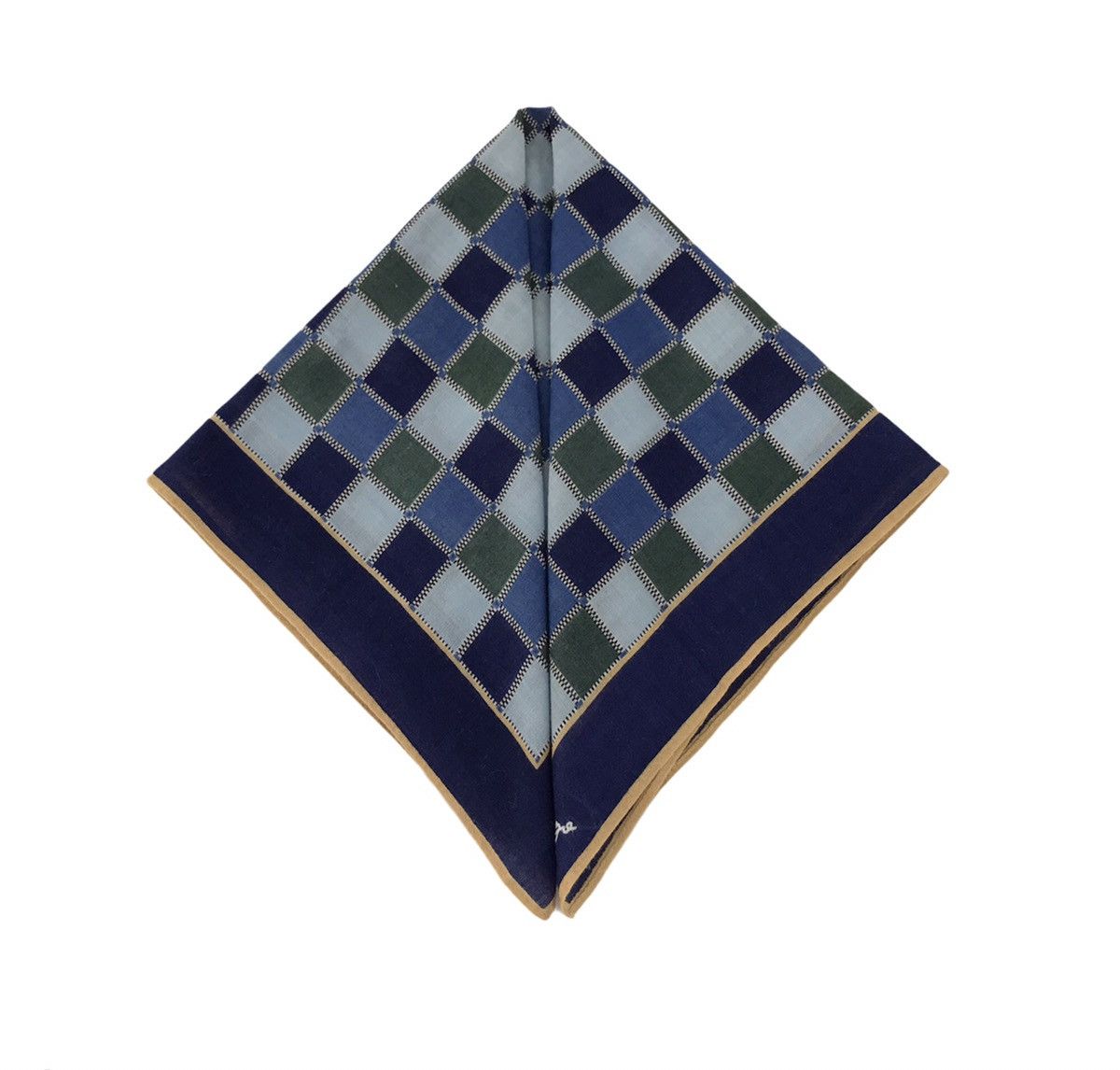 Kenzo Handkerchief Pocket Square Plaid Checked 16X16
