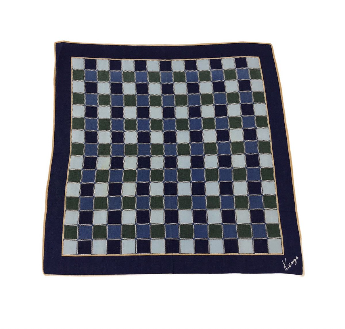 Designer × Kenzo × Vintage Kenzo Handkerchief Pocket Square Plaid Checked 16X16 Size ONE SIZE - 2 Thumbnail