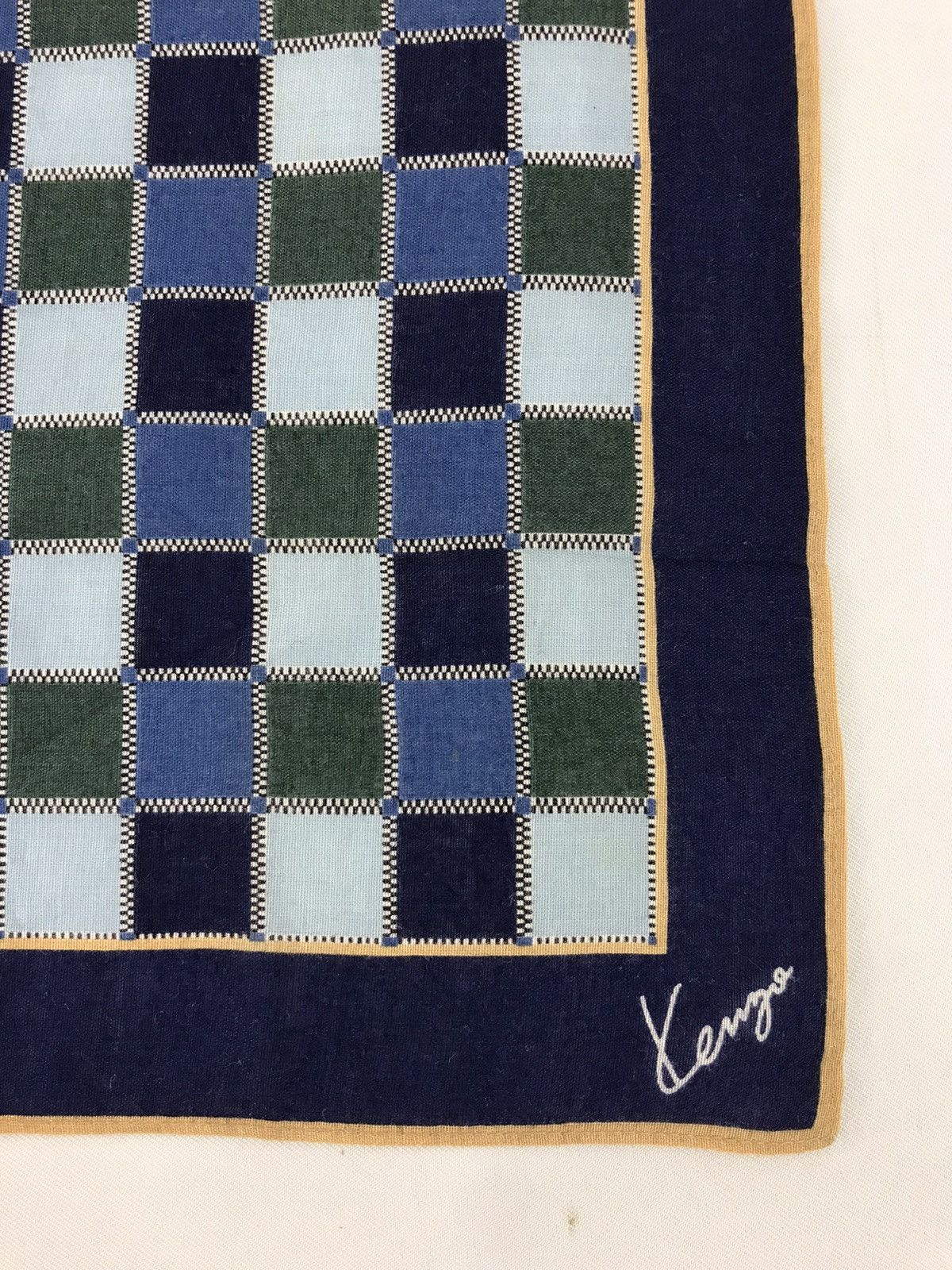 Designer × Kenzo × Vintage Kenzo Handkerchief Pocket Square Plaid Checked 16X16 Size ONE SIZE - 3 Thumbnail