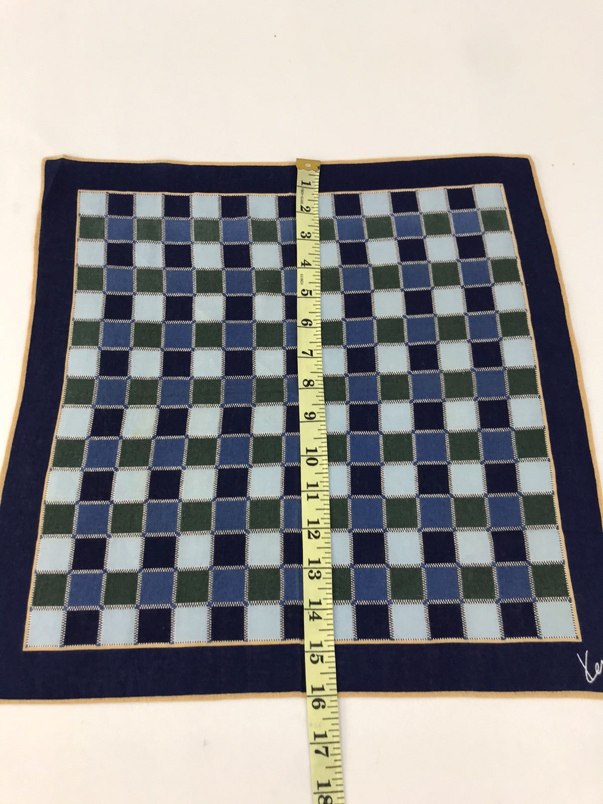 Designer × Kenzo × Vintage Kenzo Handkerchief Pocket Square Plaid Checked 16X16 Size ONE SIZE - 5 Thumbnail