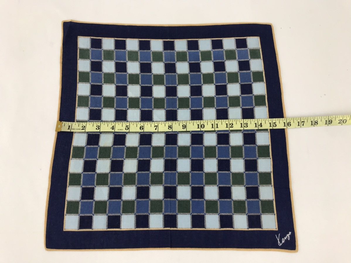 Designer × Kenzo × Vintage Kenzo Handkerchief Pocket Square Plaid Checked 16X16 Size ONE SIZE - 4 Thumbnail