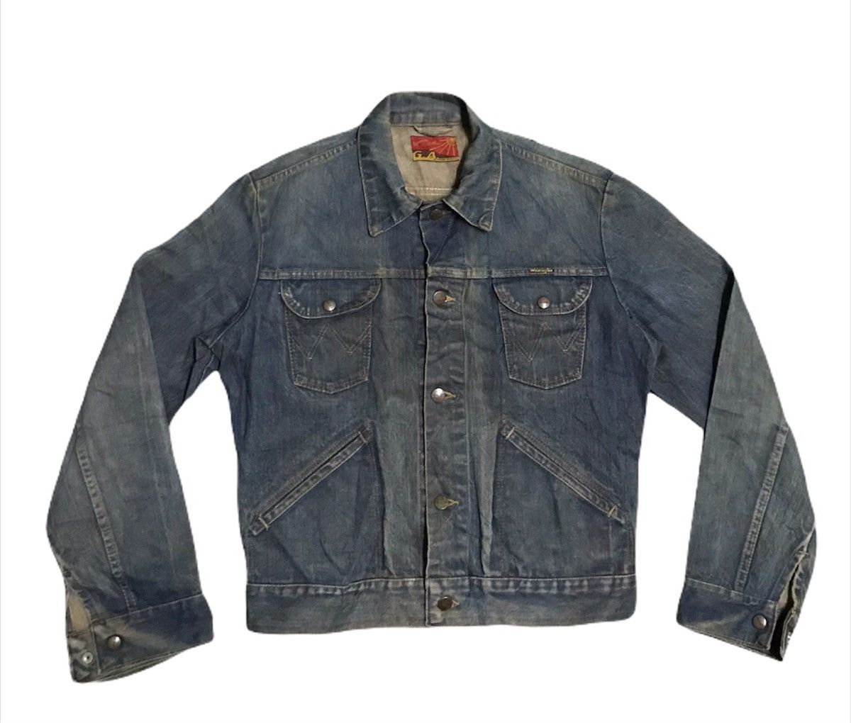 Vintage Vtg 80s Wrangler rusty wash trucker denim jacket Size US M / EU 48-50 / 2 - 1 Thumbnail