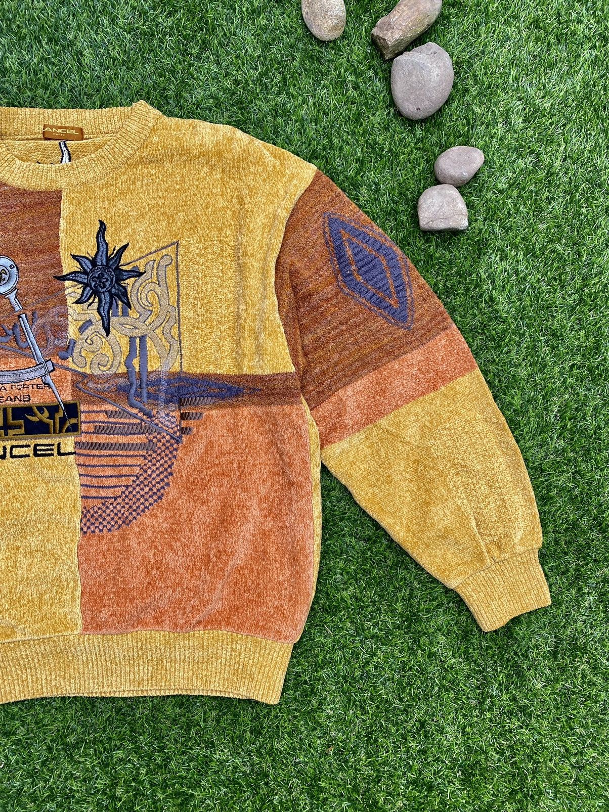 Lancel SHOOT 🔥 Vintage Colour Block Embroidery Lancel Sweatshirt Size US L / EU 52-54 / 3 - 2 Thumbnail