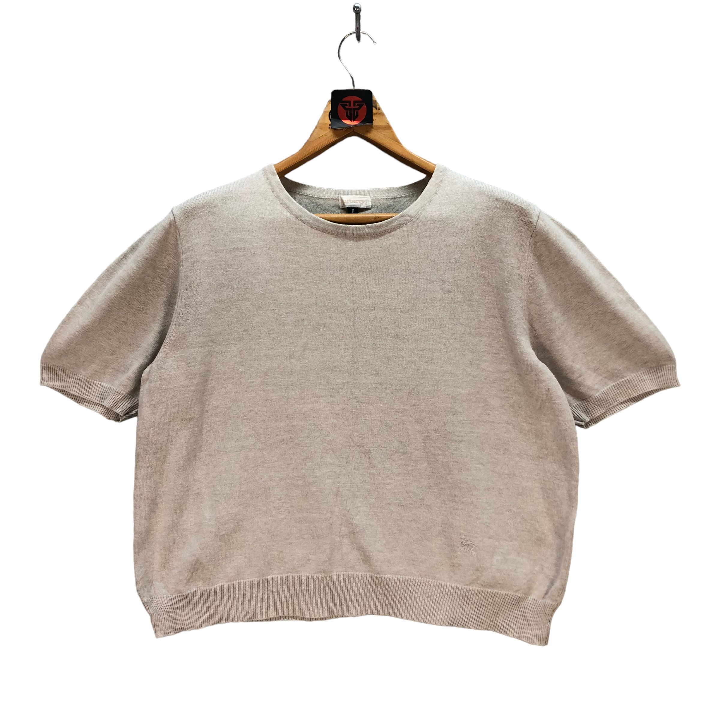 Burberry BURBERRYS' SHORT SLEEVE CROPPED SWEATER #6988-104 Size M / US 6-8 / IT 42-44 - 1 Thumbnail
