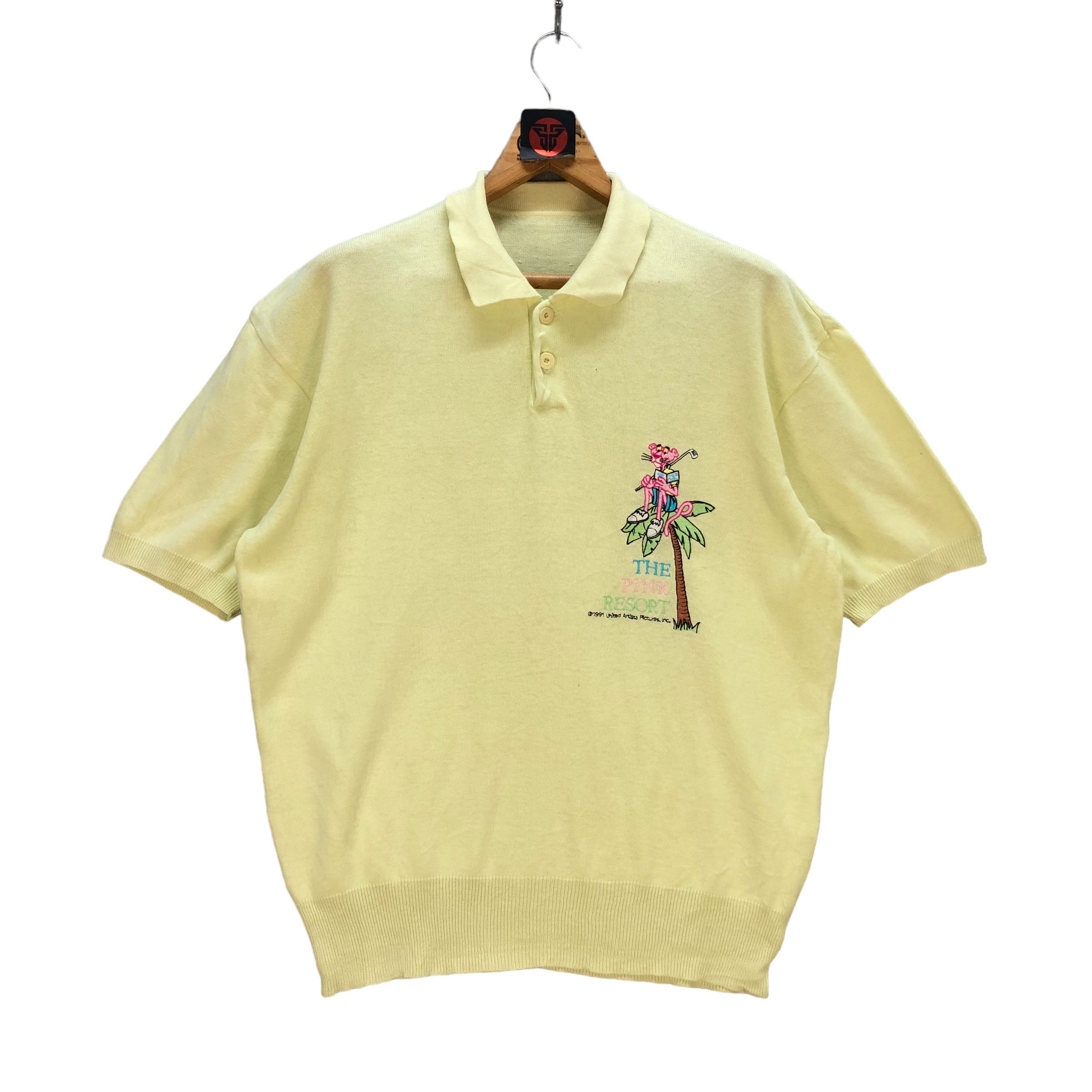 Japanese Brand PINK PANTHER SHORT SLEEVE KNITTED POLO JUMPER #6987-104 Size US M / EU 48-50 / 2 - 1 Thumbnail
