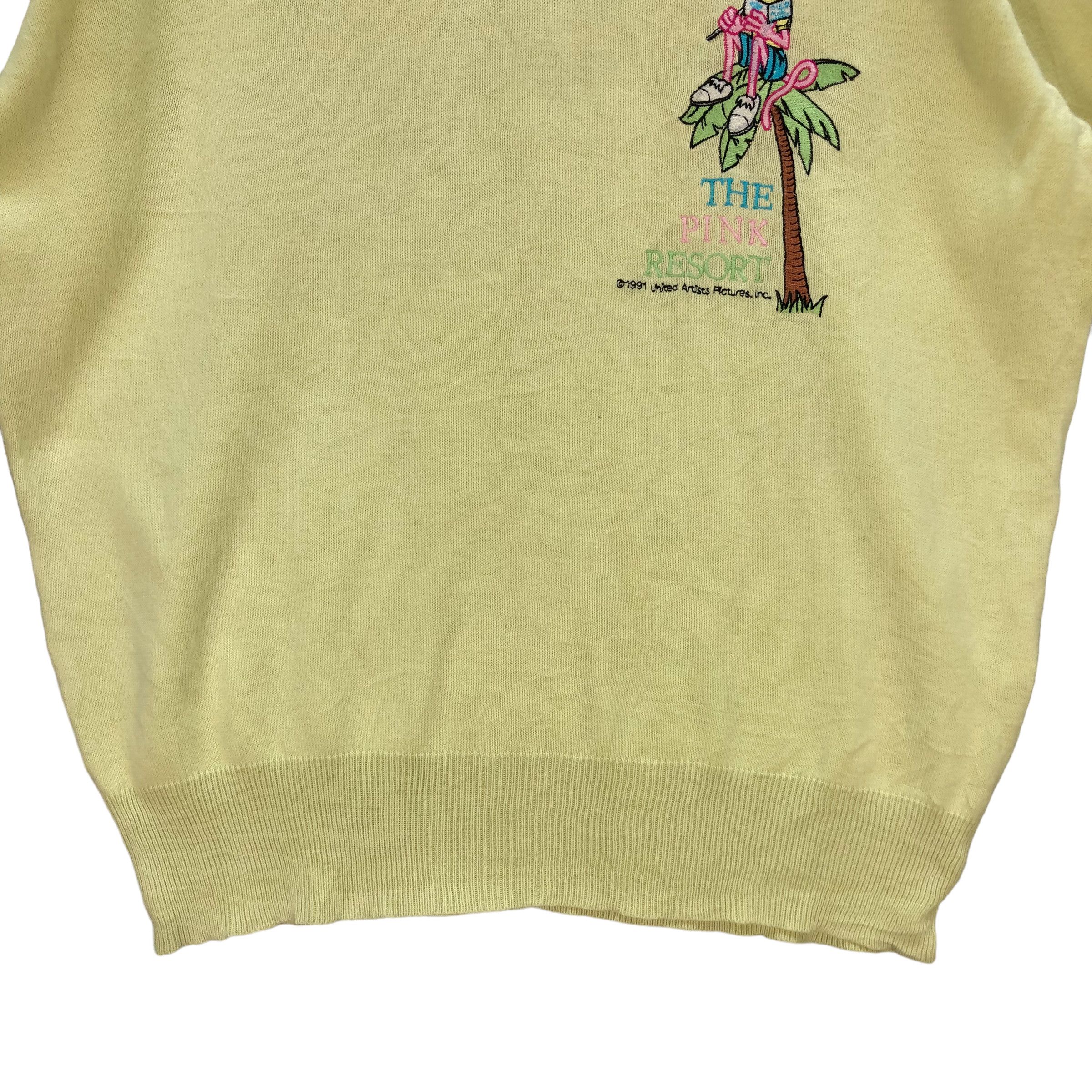 Japanese Brand PINK PANTHER SHORT SLEEVE KNITTED POLO JUMPER #6987-104 Size US M / EU 48-50 / 2 - 4 Thumbnail