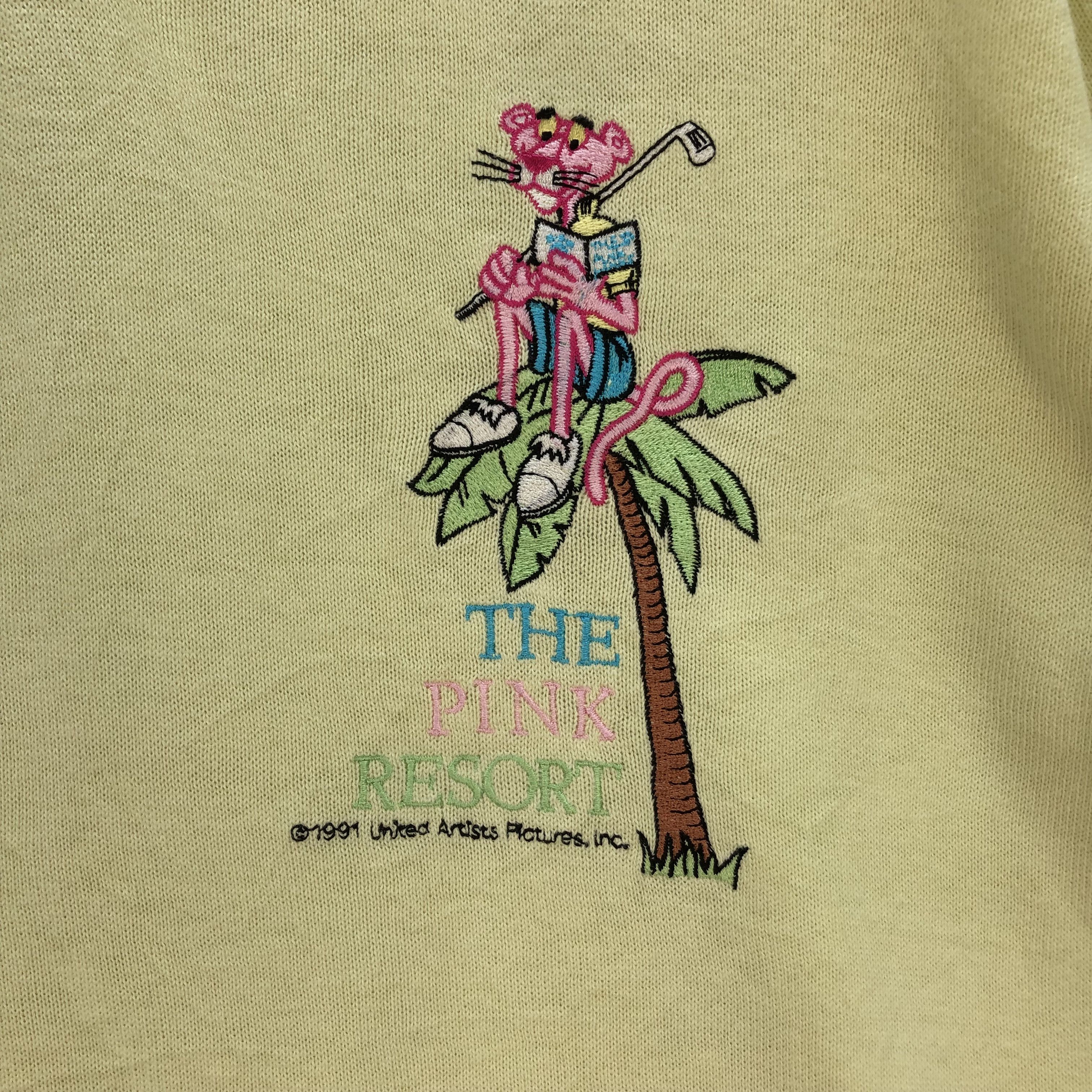 Japanese Brand PINK PANTHER SHORT SLEEVE KNITTED POLO JUMPER #6987-104 Size US M / EU 48-50 / 2 - 3 Thumbnail
