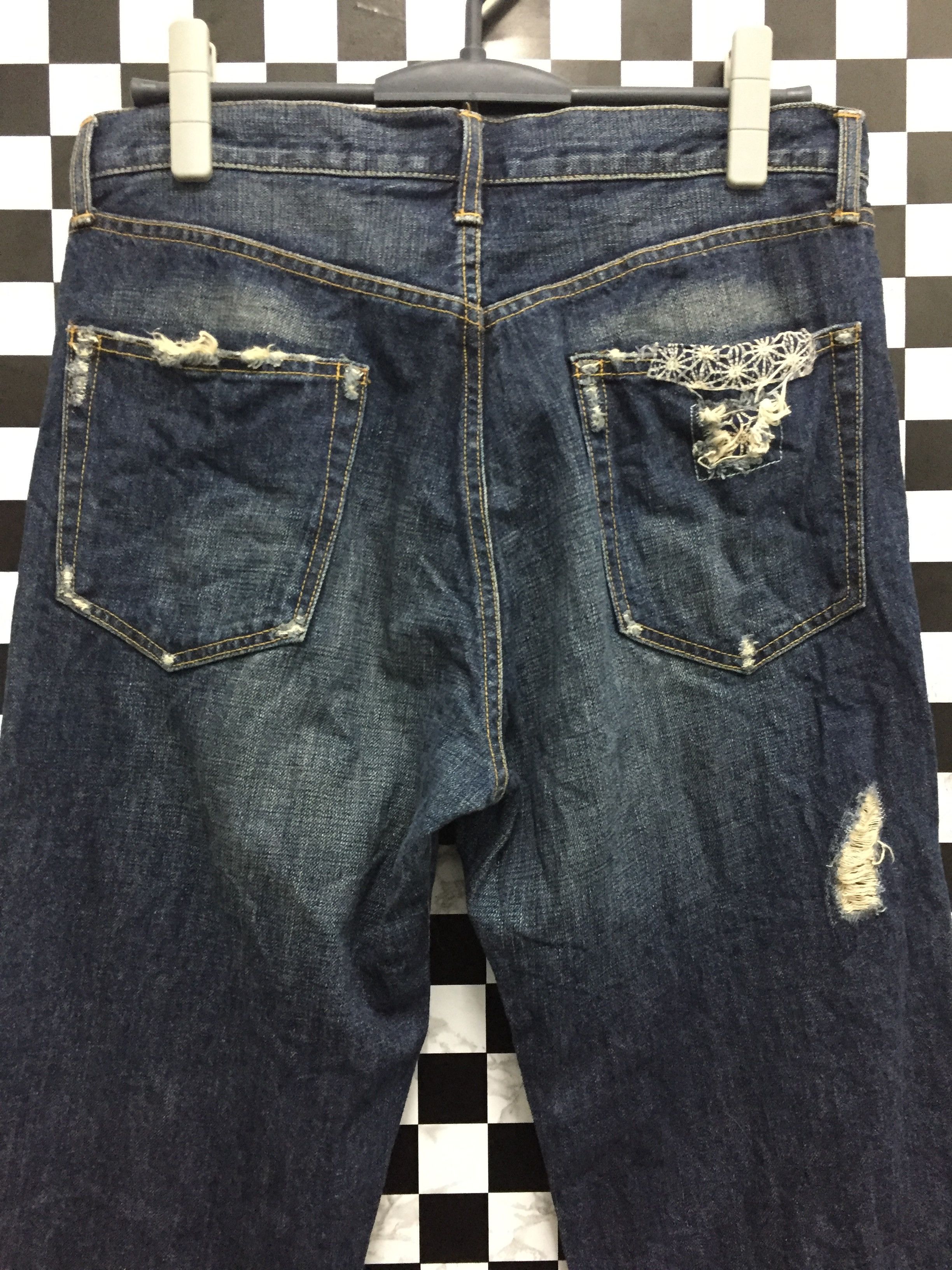 Japanese Brand Distressed Blue Way Japan Denim pants Size US 33 - 8 Thumbnail