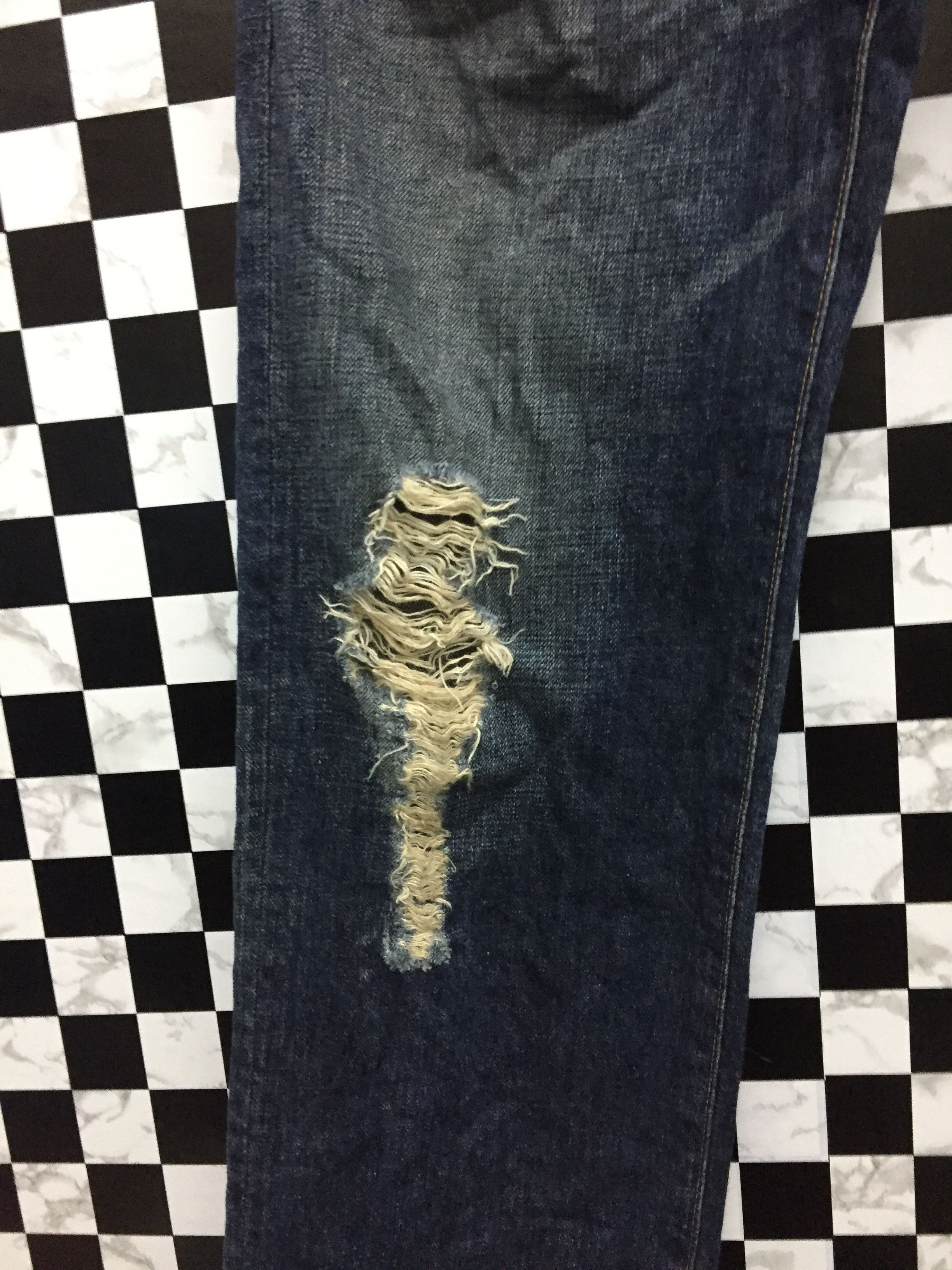Japanese Brand Distressed Blue Way Japan Denim pants Size US 33 - 5 Thumbnail