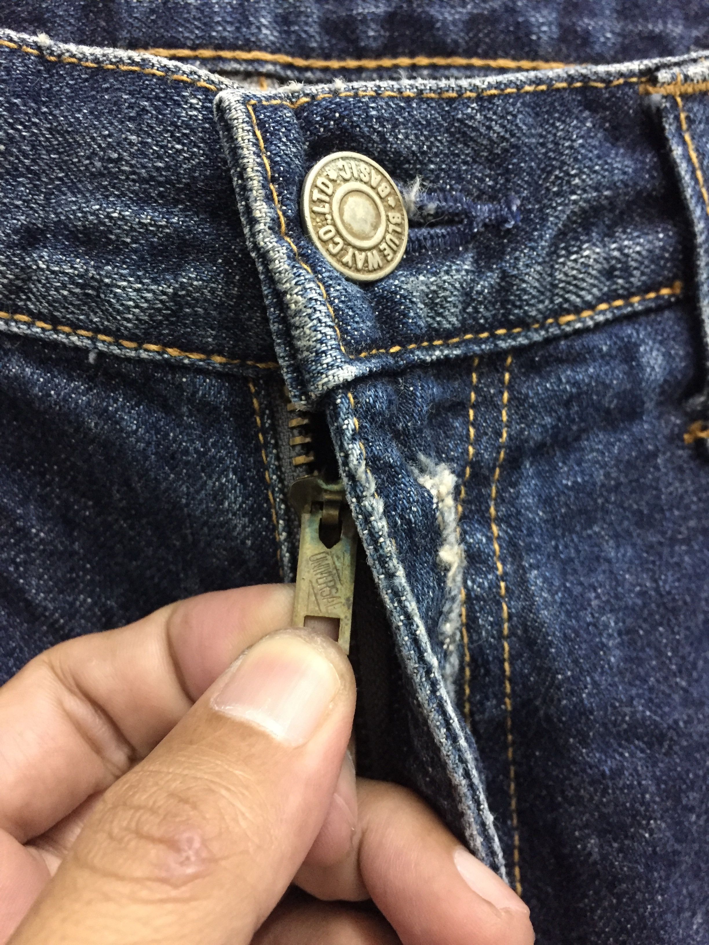 Japanese Brand Distressed Blue Way Japan Denim pants Size US 33 - 12 Thumbnail