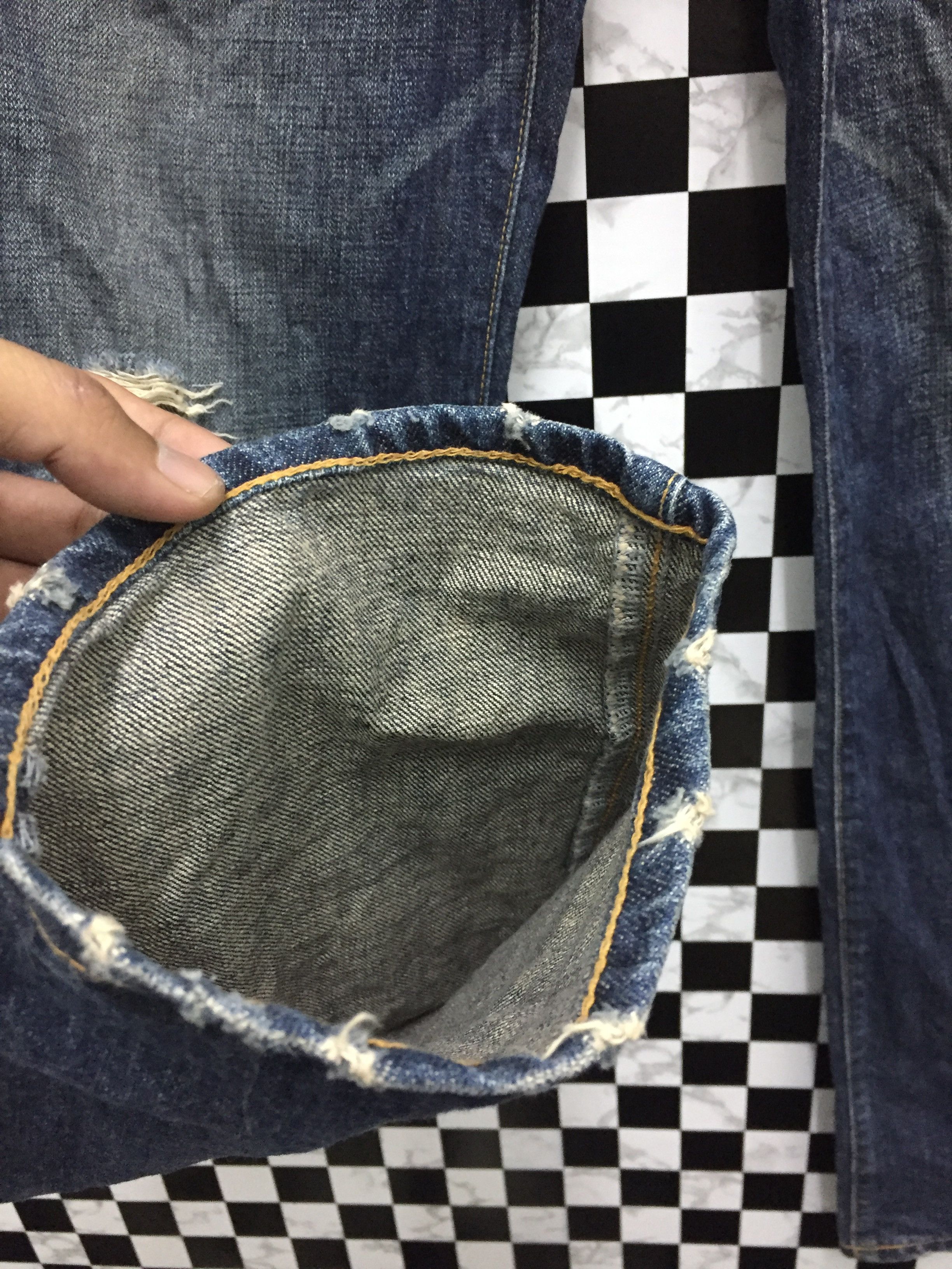 Japanese Brand Distressed Blue Way Japan Denim pants Size US 33 - 13 Thumbnail