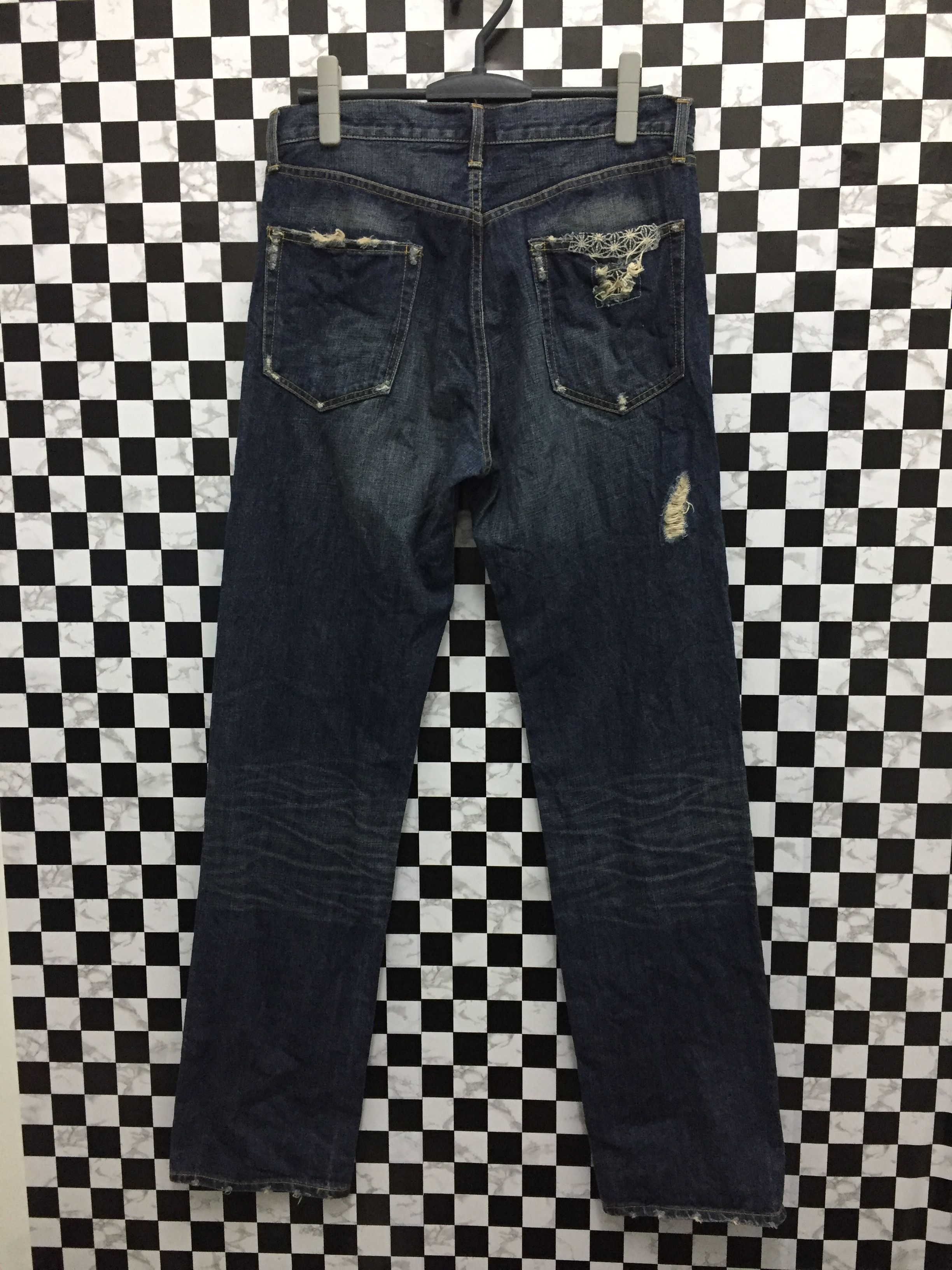 Japanese Brand Distressed Blue Way Japan Denim pants Size US 33 - 7 Thumbnail