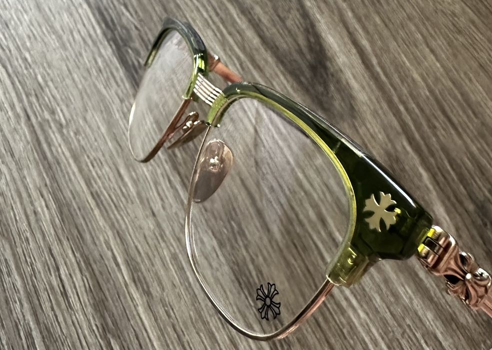 Chrome Hearts Bonennoisseur Ii - Dark Olive 18k Gold Glasses In