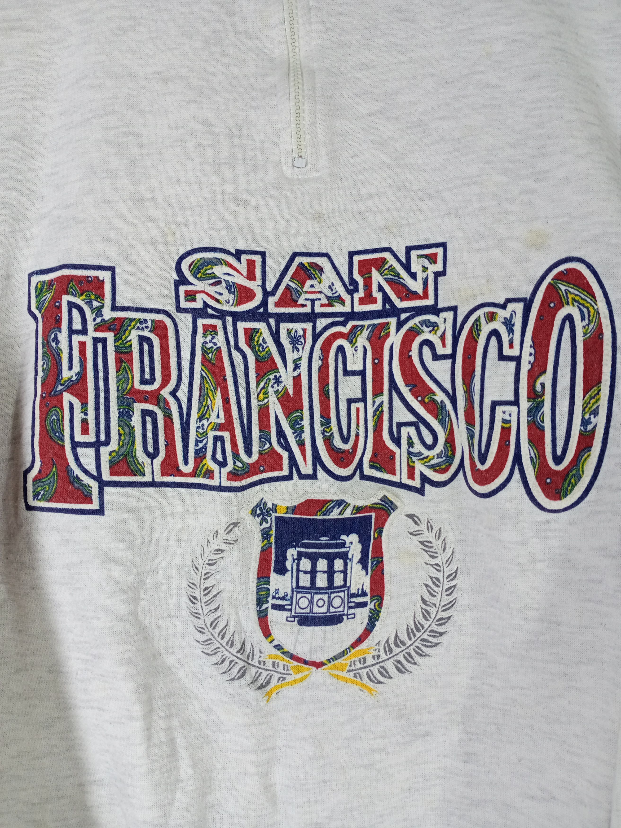 Vintage Rare Vintage 90s San Francisco Half Zipper Sweatshirt Size US XL / EU 56 / 4 - 3 Thumbnail