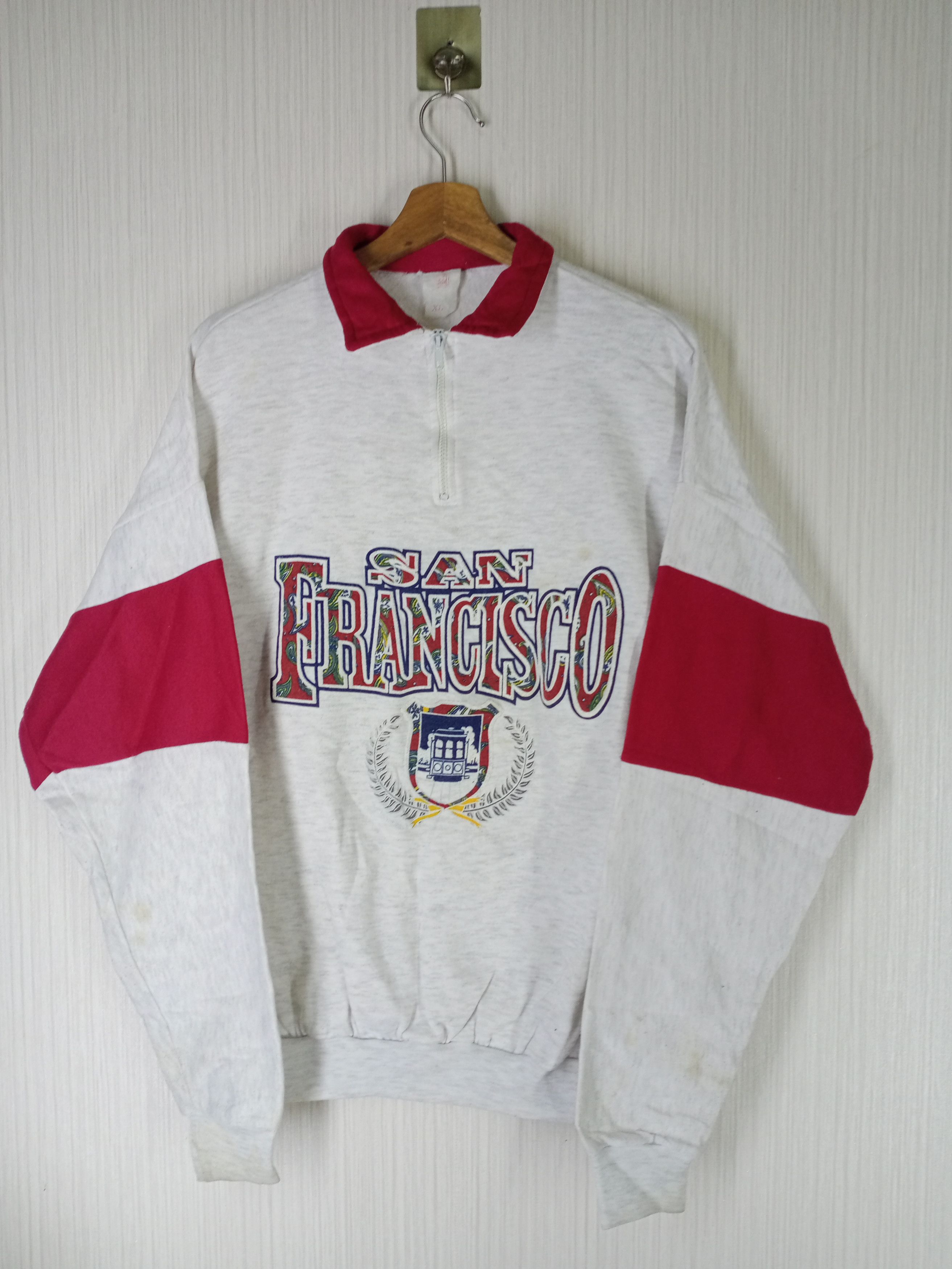 Rare Vintage 90s San Francisco Half Zipper Sweatshirt