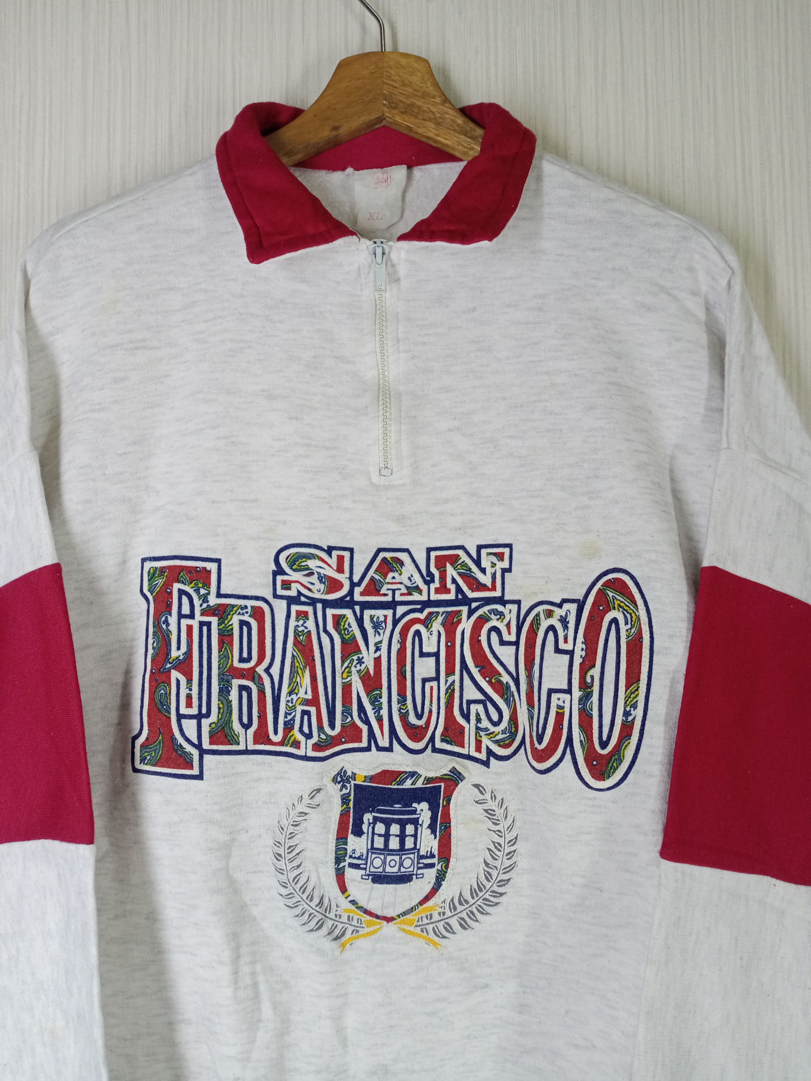 Vintage Rare Vintage 90s San Francisco Half Zipper Sweatshirt Size US XL / EU 56 / 4 - 2 Thumbnail