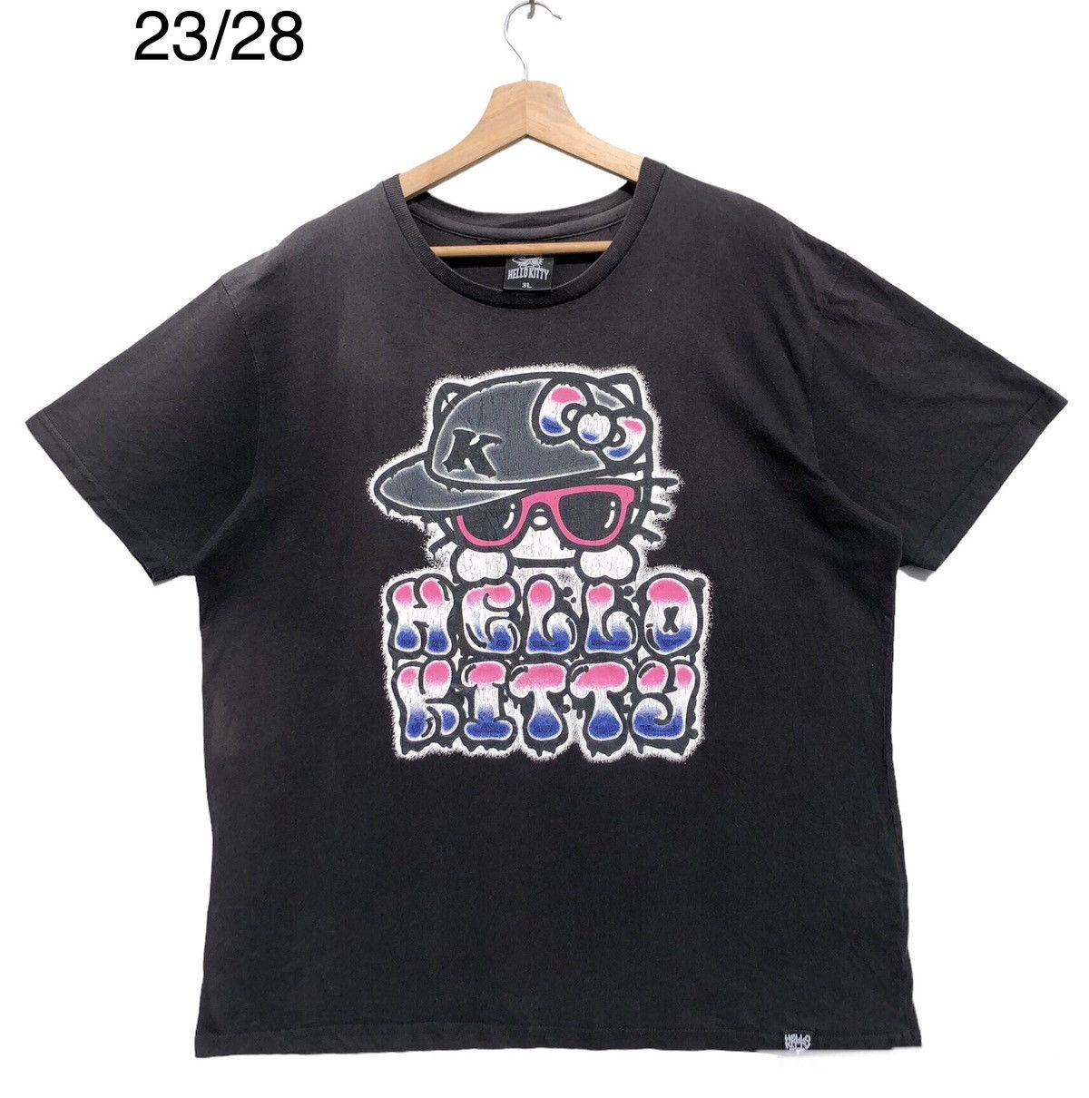 image of Cartoon Network x Movie Hello Kitty in Faded Black, Men's (Size XL)