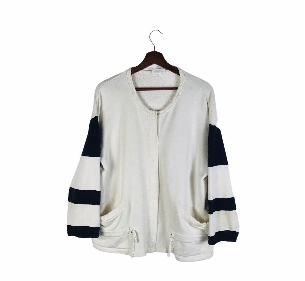 Hai Sporting Gear Hai Sporting Gear Issey Miyake Striped Sleeve Boxy Cardigan Size US M / EU 48-50 / 2 - 1 Thumbnail
