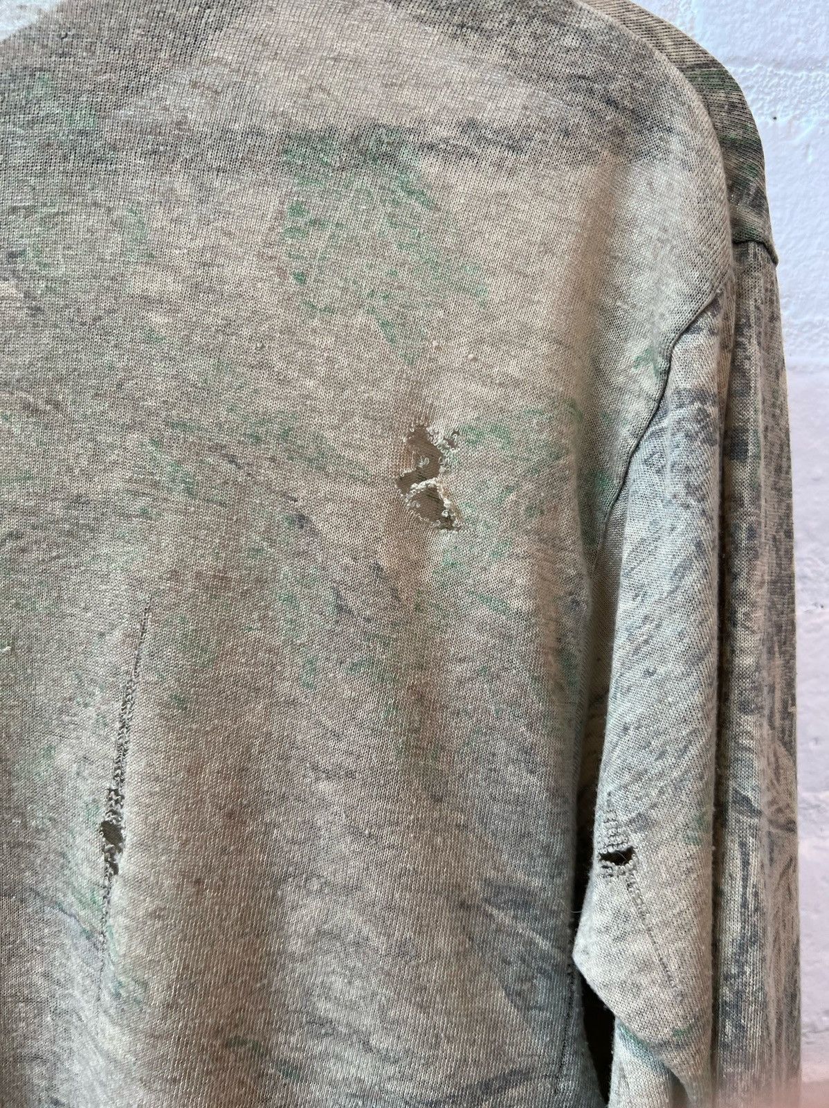 Vintage Vintage THRASHED SEMI SHEER THIN SOFT CAMO ARMY SHIRT Size US L / EU 52-54 / 3 - 5 Thumbnail