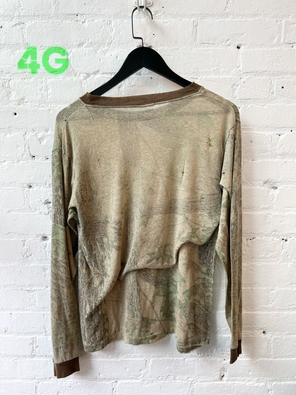 Vintage Vintage THRASHED SEMI SHEER THIN SOFT CAMO ARMY SHIRT Size US L / EU 52-54 / 3 - 1 Thumbnail