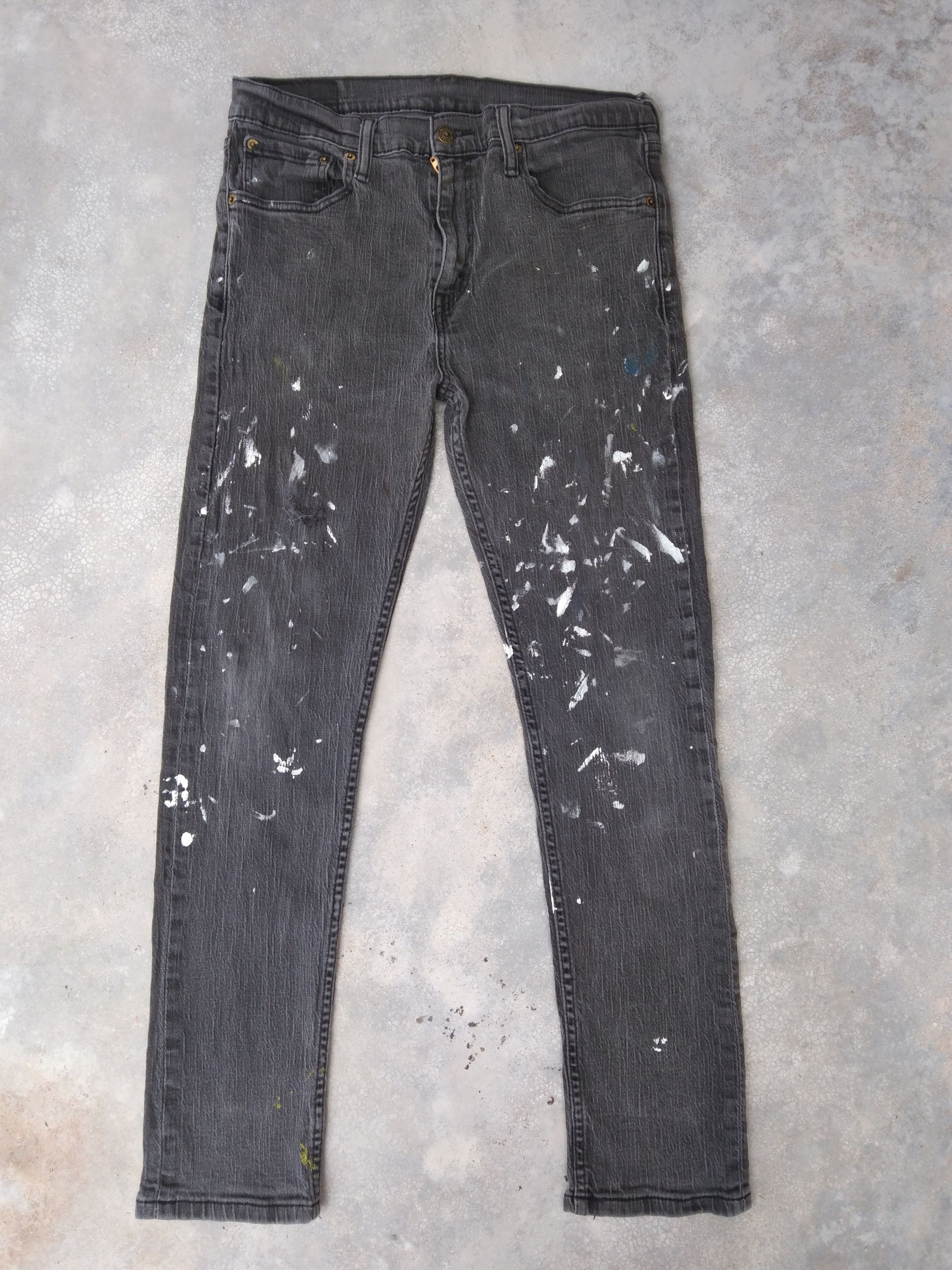 image of Vintage Levi's Jeans 508 Painter Distressed Denim 31X29 in Faded Black, Men's