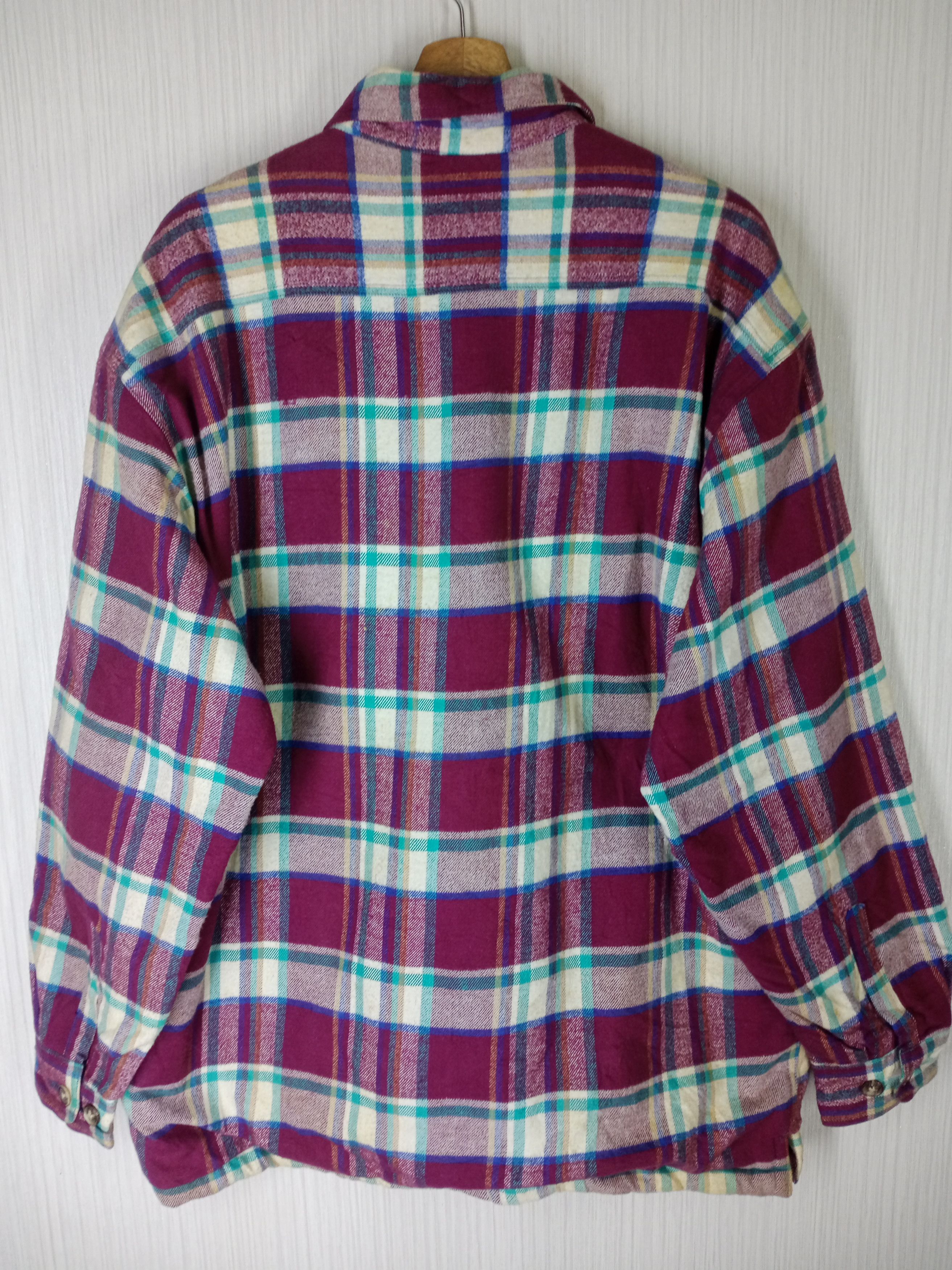 Japanese Brand Vintage Ralph Eton Faux Fur Sherpa Plaid Button Up Size US L / EU 52-54 / 3 - 6 Thumbnail