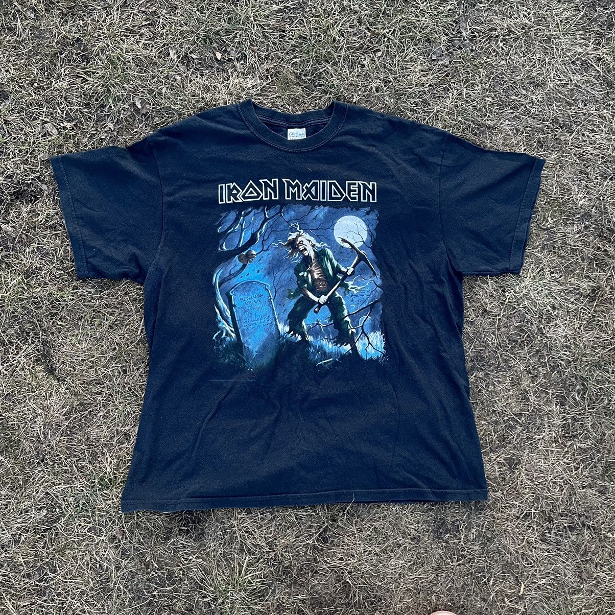 Vintage Vintage 90s Iron Maiden Band Tee Graphic Grunge Tapered XL Size US XL / EU 56 / 4 - 1 Thumbnail