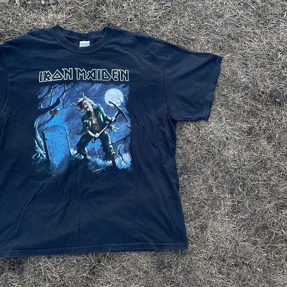 Vintage Vintage 90s Iron Maiden Band Tee Graphic Grunge Tapered XL Size US XL / EU 56 / 4 - 3 Thumbnail
