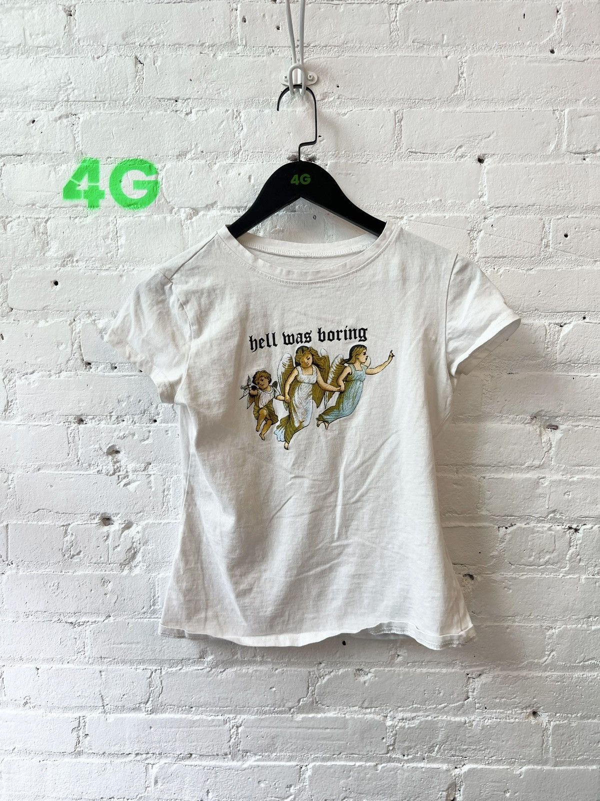 Vintage Vintage HELL WAS BORING Mens XXS-XS or Girls Baby Tee Shirt Size US XXS / EU 40 - 1 Thumbnail
