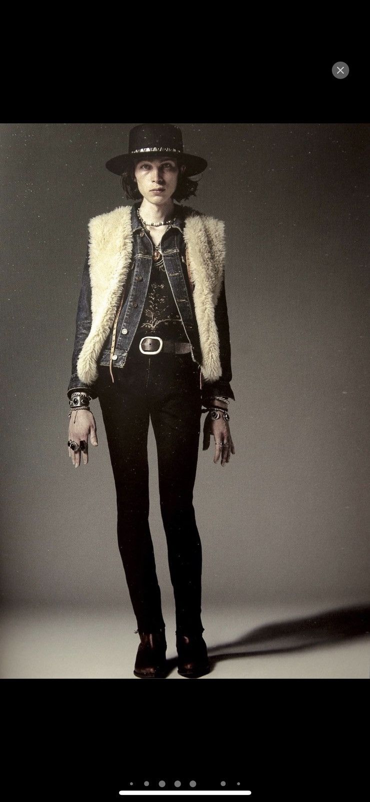 Hedi Slimane × Saint Laurent Paris SS15 Shearling Fur Studded Leather Trimmed Gilet Vest Size US S / EU 44-46 / 1 - 9 Thumbnail