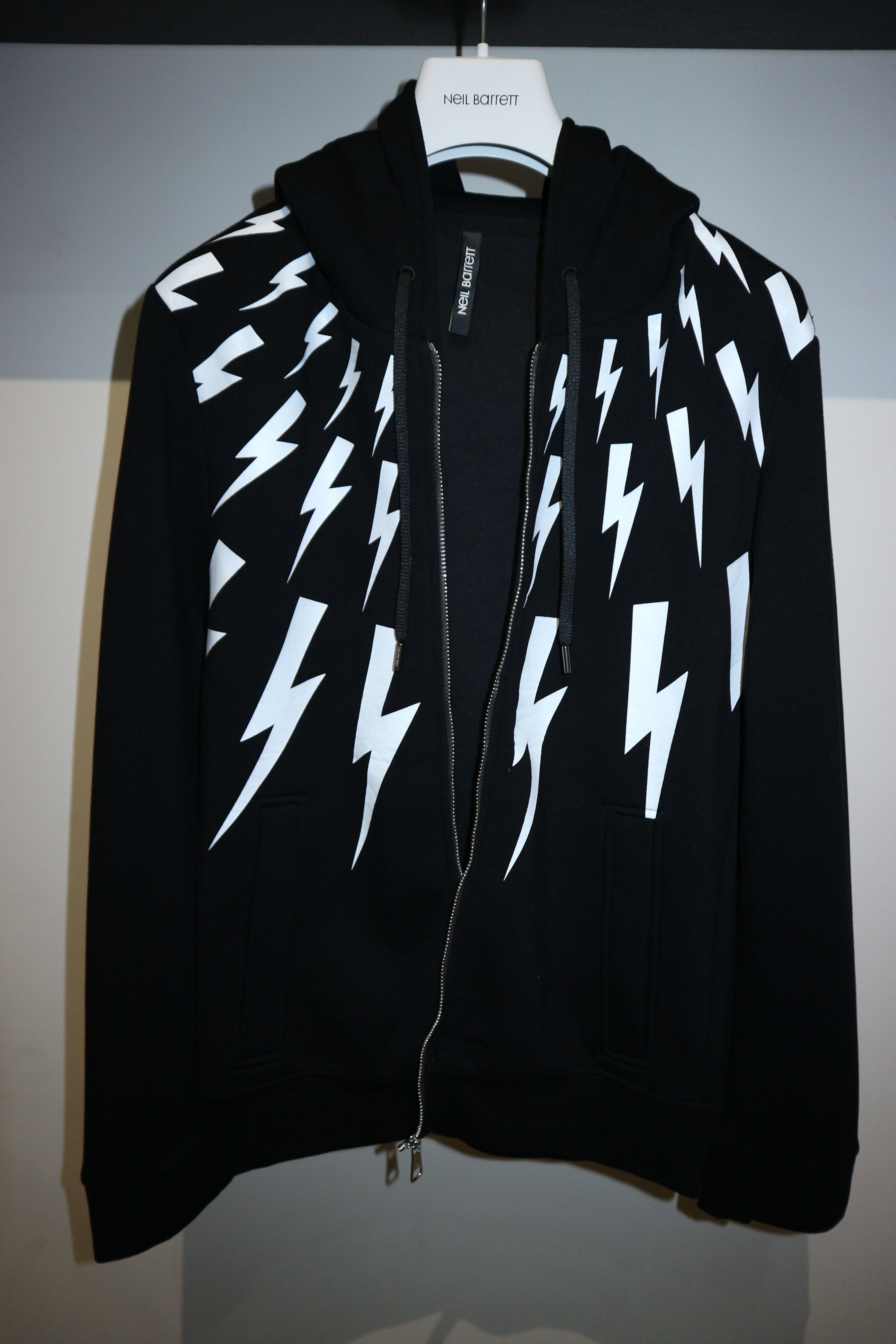 Neil Barrett lightning bolt noprene hoodie Size US XS / EU 42 / 0 - 2 Thumbnail