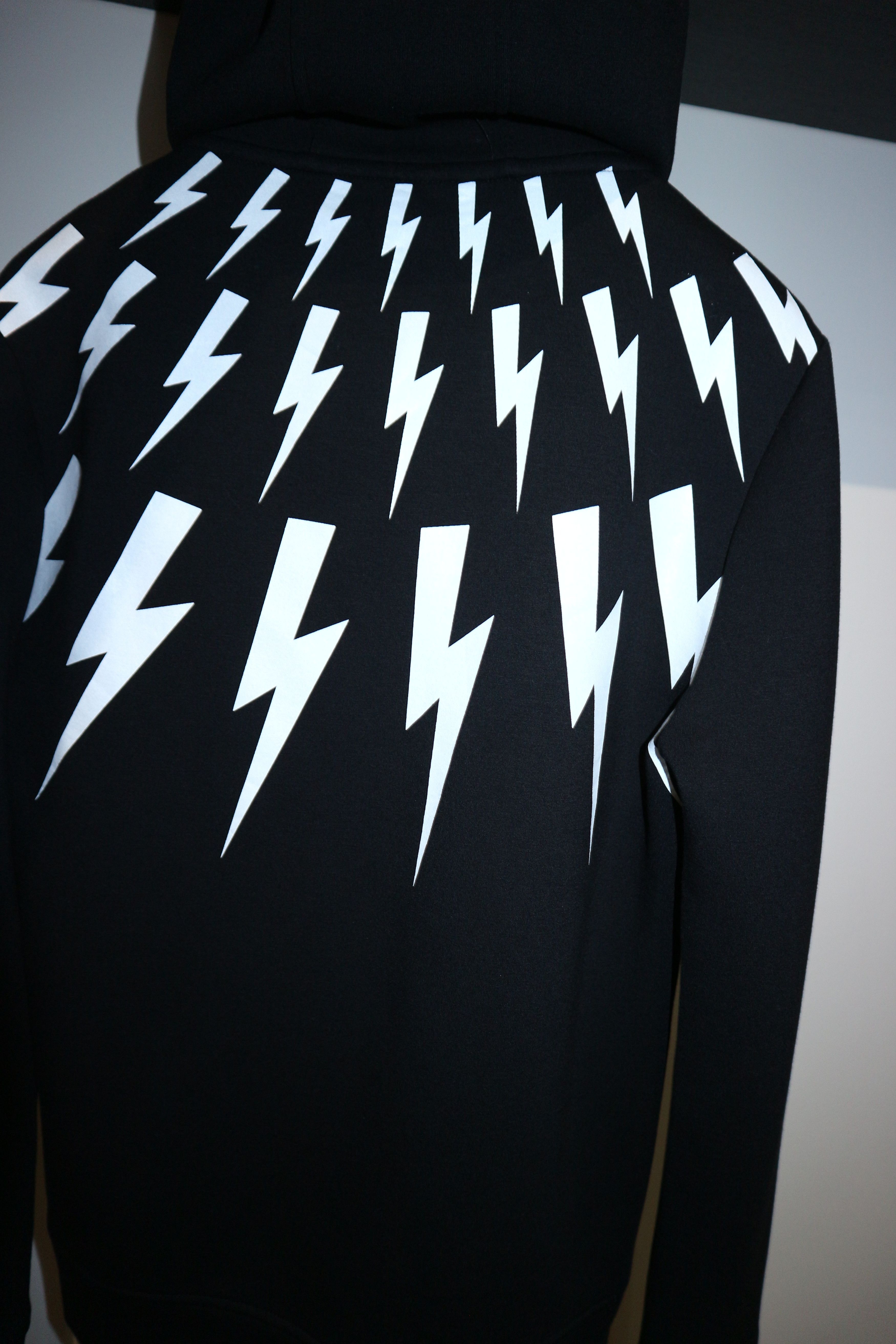 Neil Barrett lightning bolt noprene hoodie Size US XS / EU 42 / 0 - 7 Thumbnail