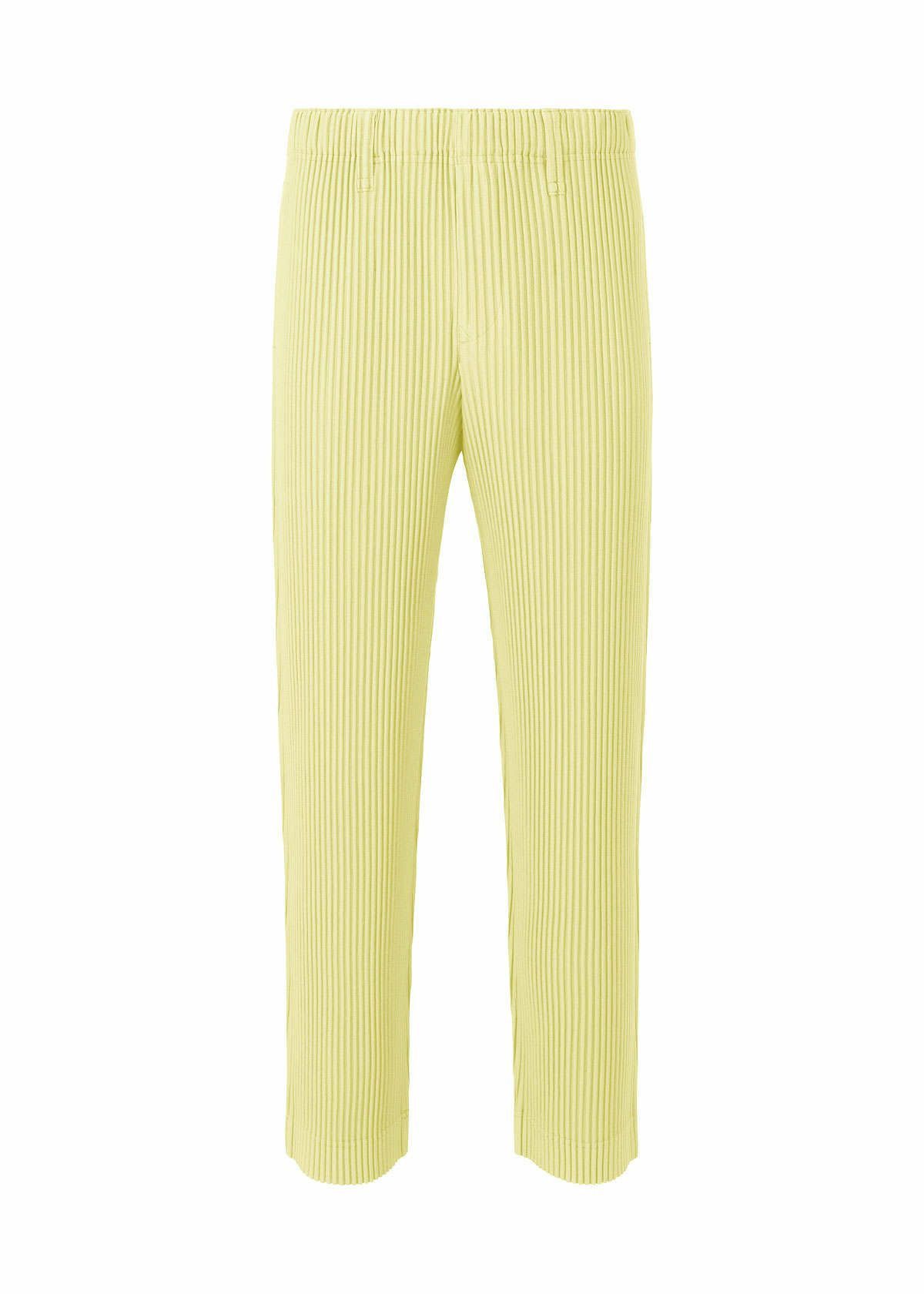 image of Issey Miyake Homme Plissé 2022 Ss Straight Pants in Sour Yellow, Men's (Size 30)