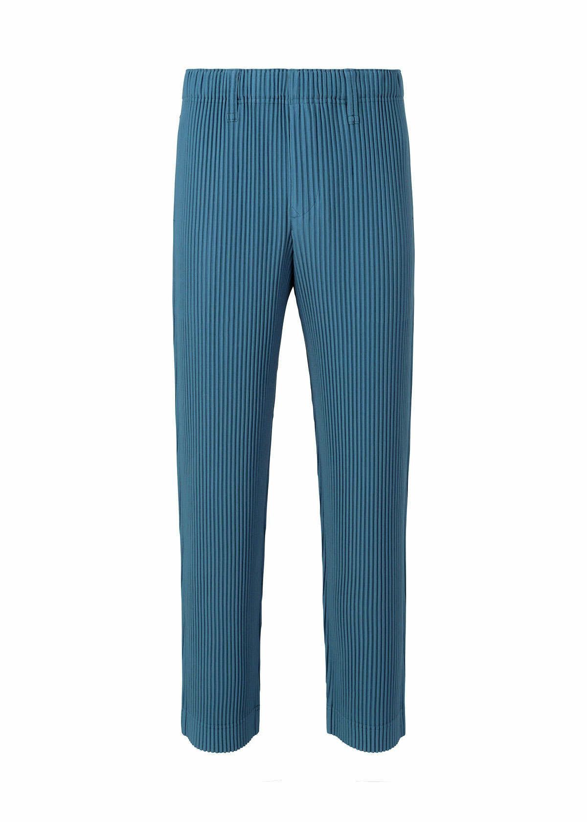 image of Issey Miyake Homme Plissé 2022 Ss Straight Pants in Iron Blue, Men's (Size 30)