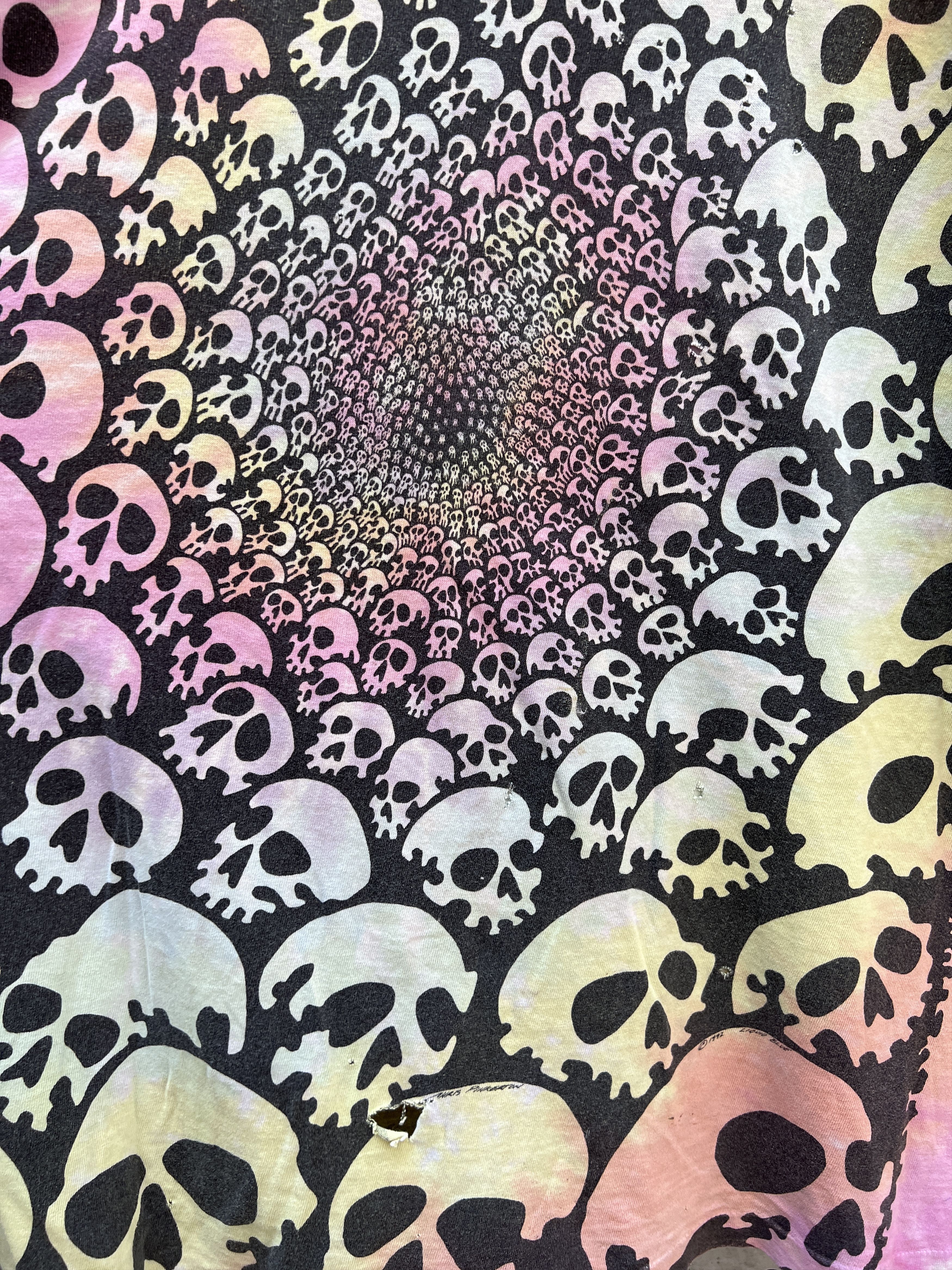 Liquid Blue × Vintage Vintage 1992 Liquid Blue Skull All over print T-shirt Size US XL / EU 56 / 4 - 17 Thumbnail
